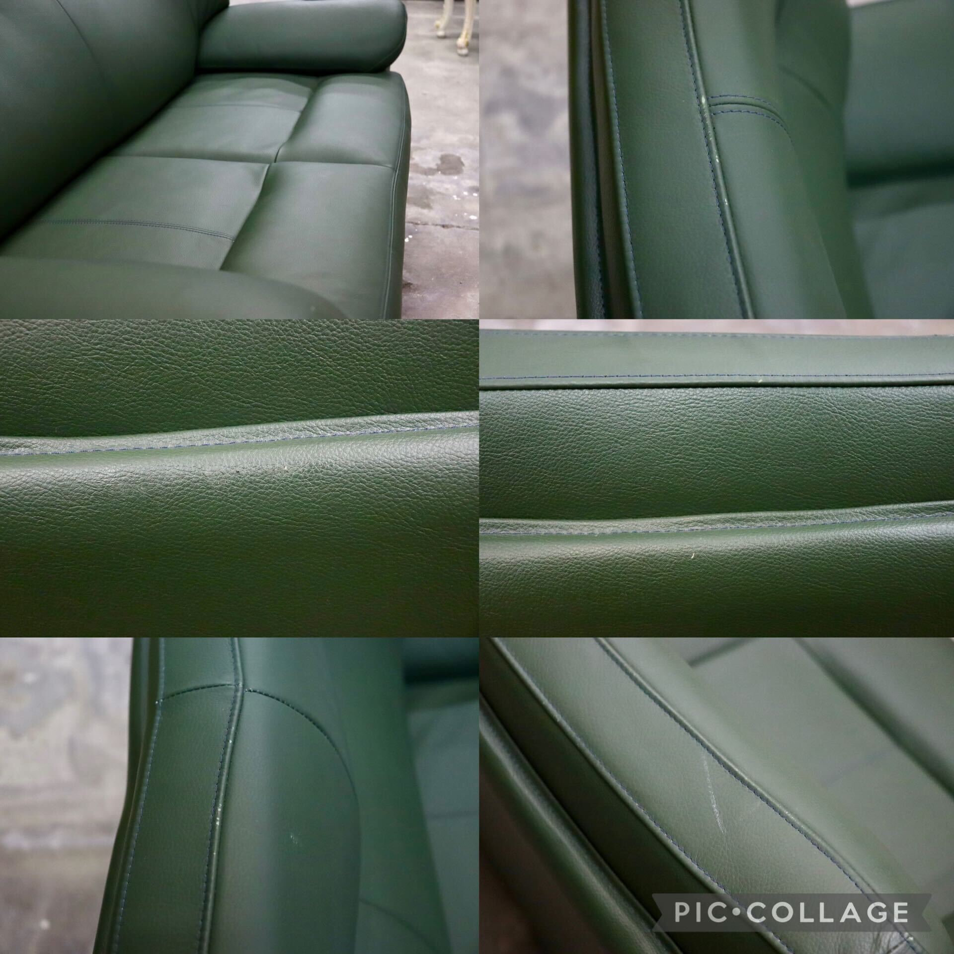 GMIS359A○本革 2人掛けソファ ラブソファ 長椅子 グリーン 応接 ハイバック シンプル モダン 検）カリモク 浜本工芸