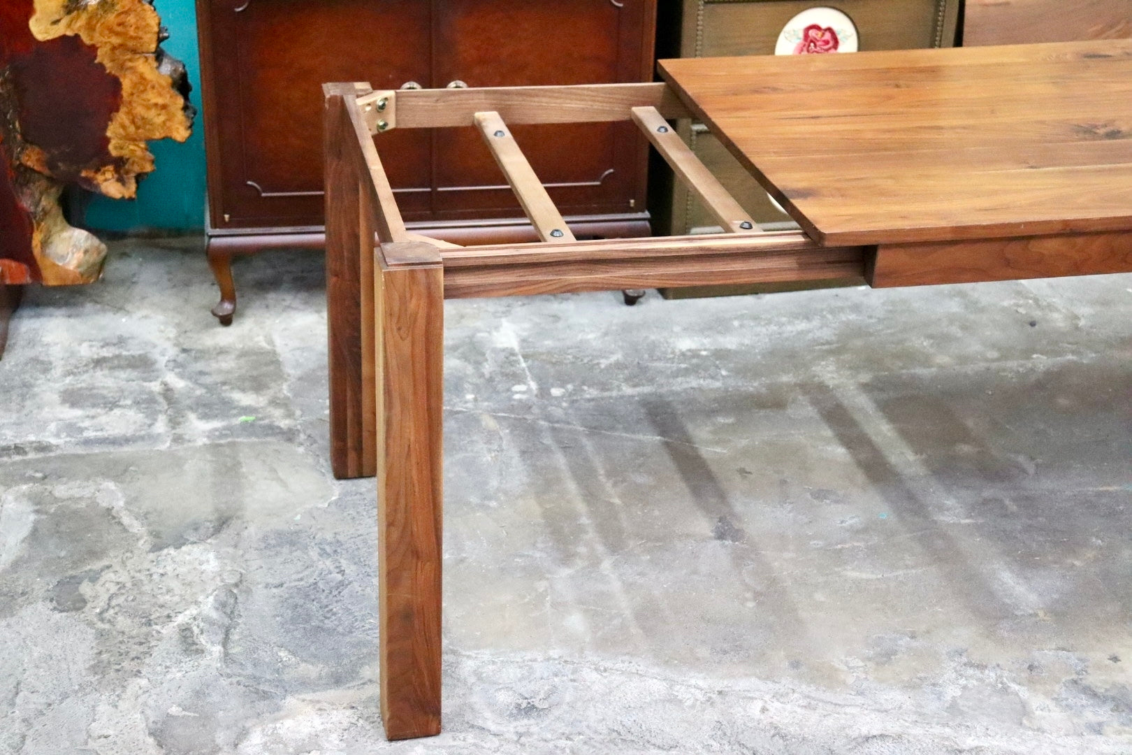 GMJK250○伸長式ダイニングテーブル エクステンションテーブル 食卓テーブル ウォールナット 作業台 机 モダン