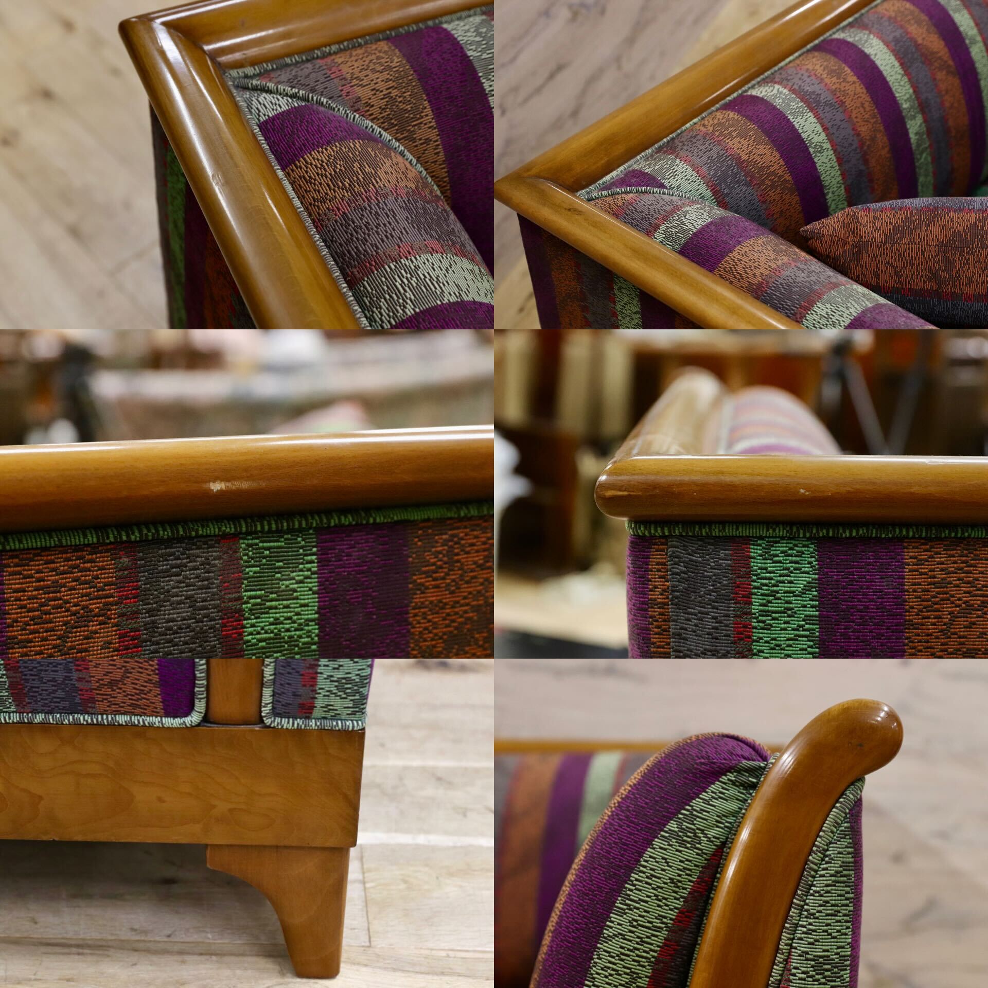 GMGK569○クラシック モダン 2人掛けソファ ラブソファ 2シーター 西洋 アンティーク調 イタリー エレガント ソファ 椅子 ストライプ