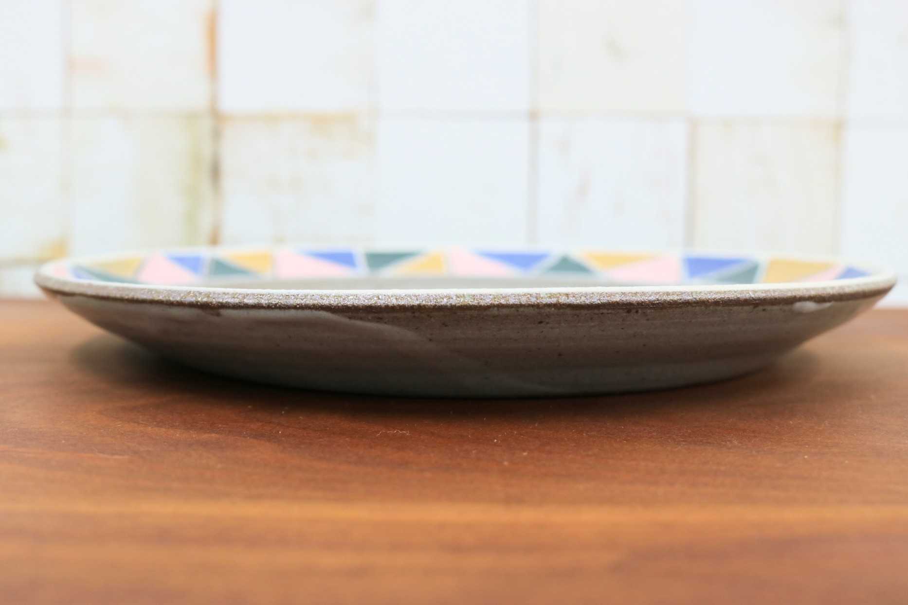 GMJO99B◯市野悟窯 市野哲次 丹波焼 リム皿 陶器 現代陶芸 丹波篠山 作家物
