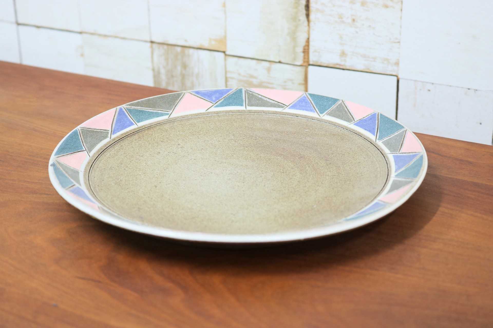 GMJO99C◯市野悟窯 市野哲次 丹波焼 リム皿 陶器 現代陶芸 丹波篠山 作家物