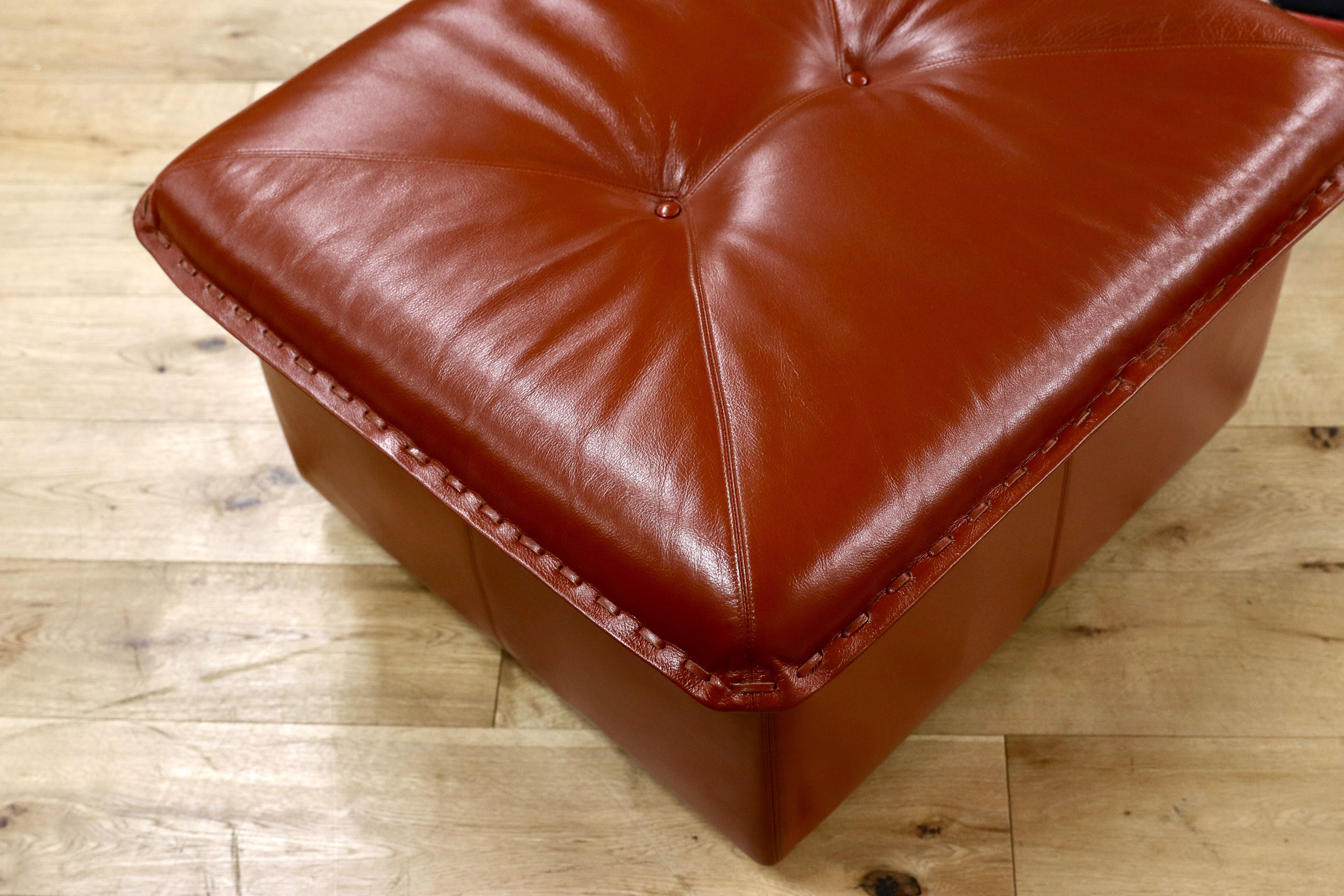 GMJS14A○冨士ファニチア / FUJI FURNITURE ラウンジチェア オットマン 本革 日本製 ヴィンテージ ラウンジソファ ジャパニーズモダン 稀少