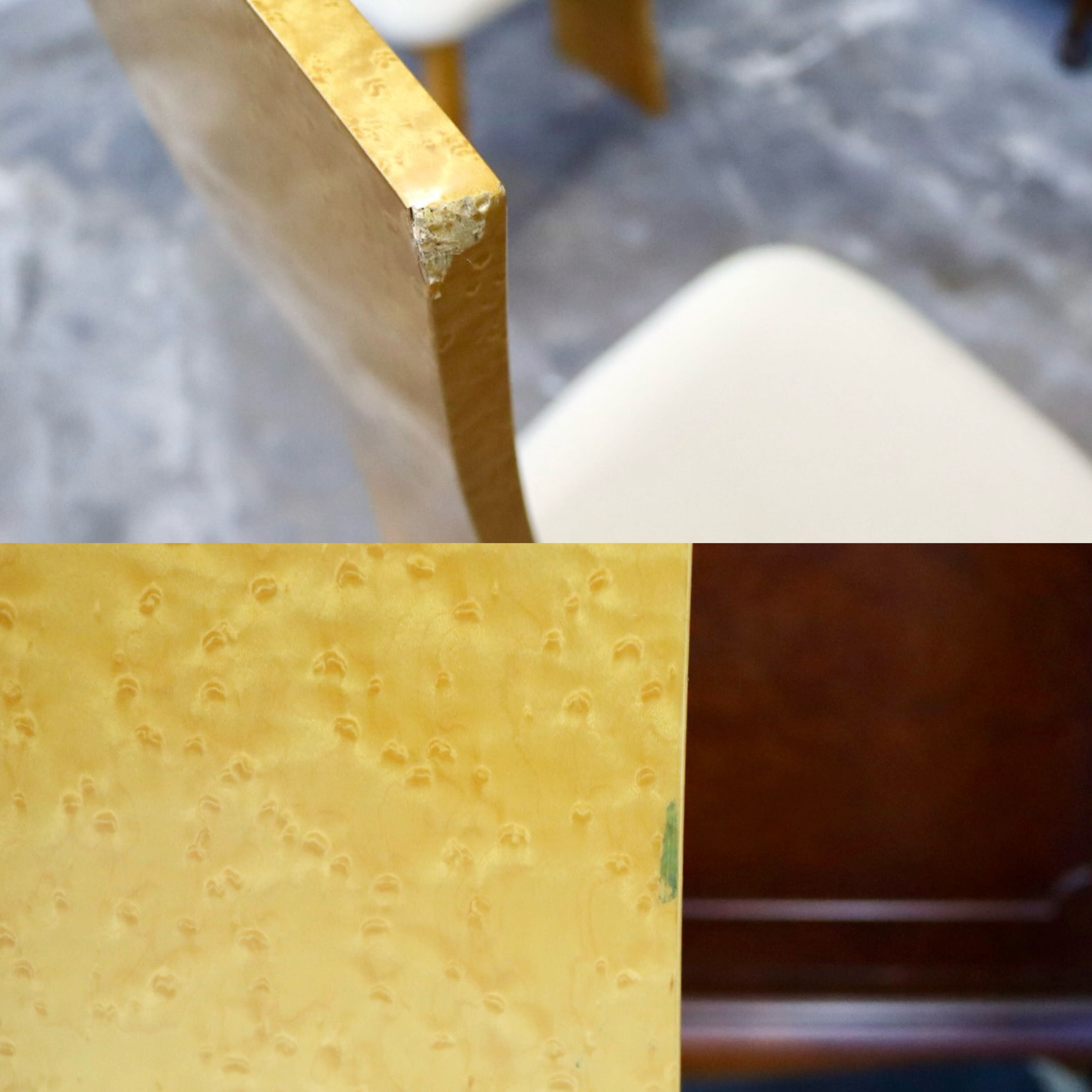 GMIS371C○IDC大塚家具 松創 ダイニングチェア アームレスチェアハイバックチェア 2脚セット 木製 バーズアイメープル ファブリック モダン