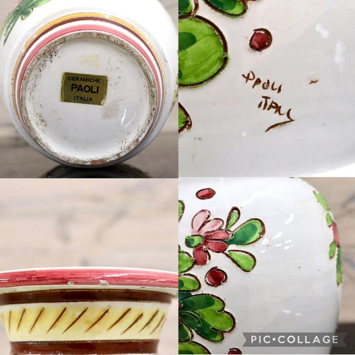 GMJO141V◯Ceramiche Paoli / チェラミケ パオリ Bruno Paoli イタリア製 花瓶 花器 フラワーベース インテリア 陶器 西洋 ヴィンテージ