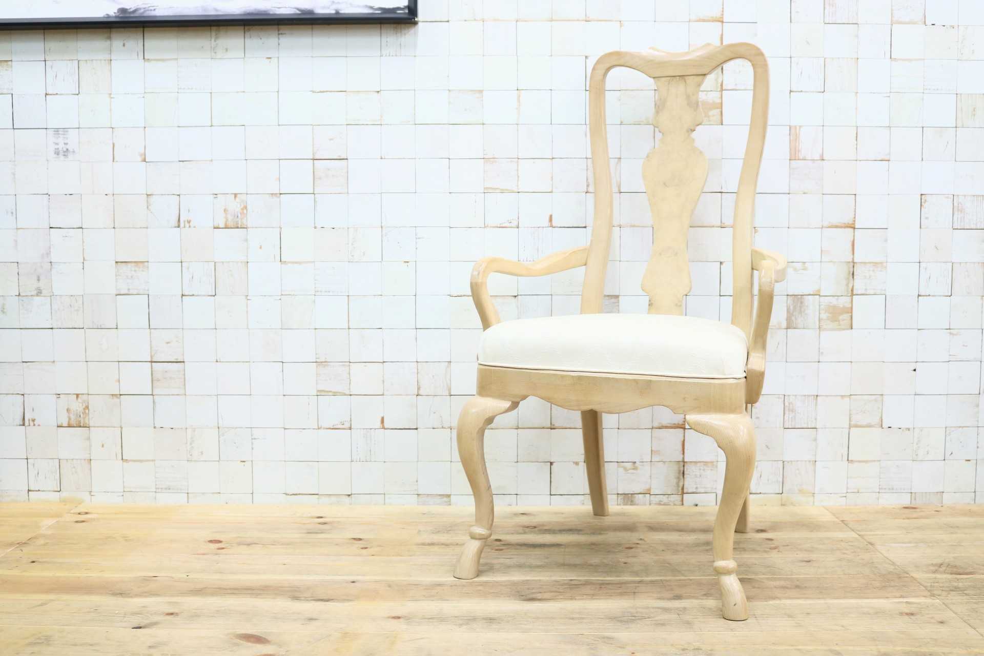 GMIK486A◯DREXEL HERITAGE / ドレクセルヘリテイジ ダイニングチェア 食卓椅子 アームチェア ハイバックチェア ファブリック 希少