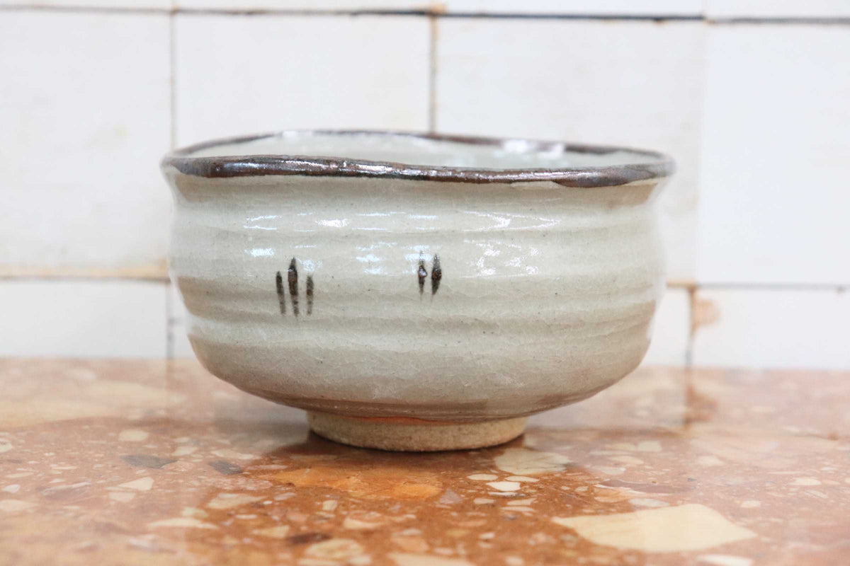 GMJK371BJ〇紀州焼 葵窯 二代 寒川栖豊 苗茶碗 茶碗 茶道具 茶器 抹茶碗 陶器