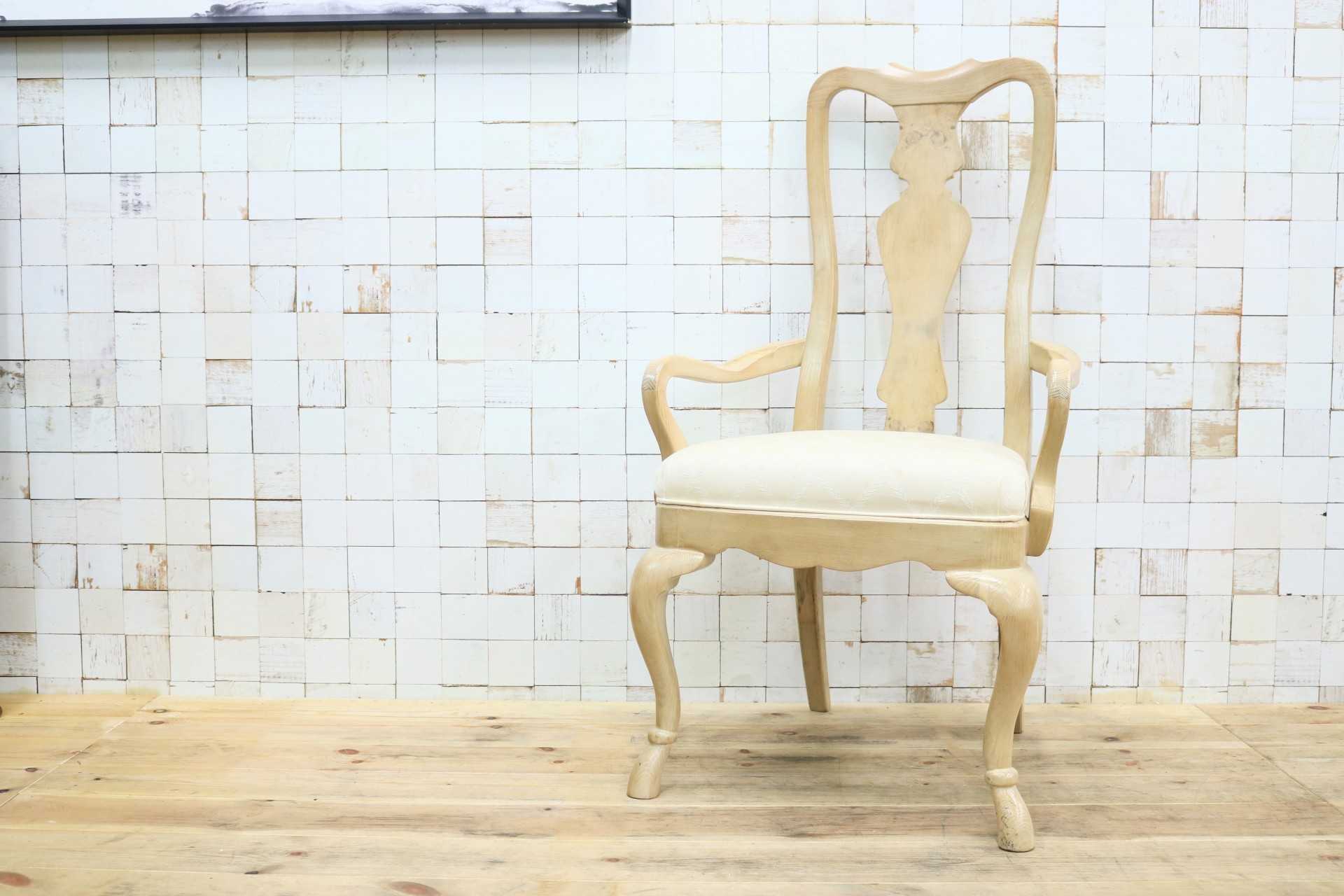GMIK486B◯DREXEL HERITAGE / ドレクセルヘリテイジ ダイニングチェア 食卓椅子 アームチェア ハイバックチェア ファブリック 希少