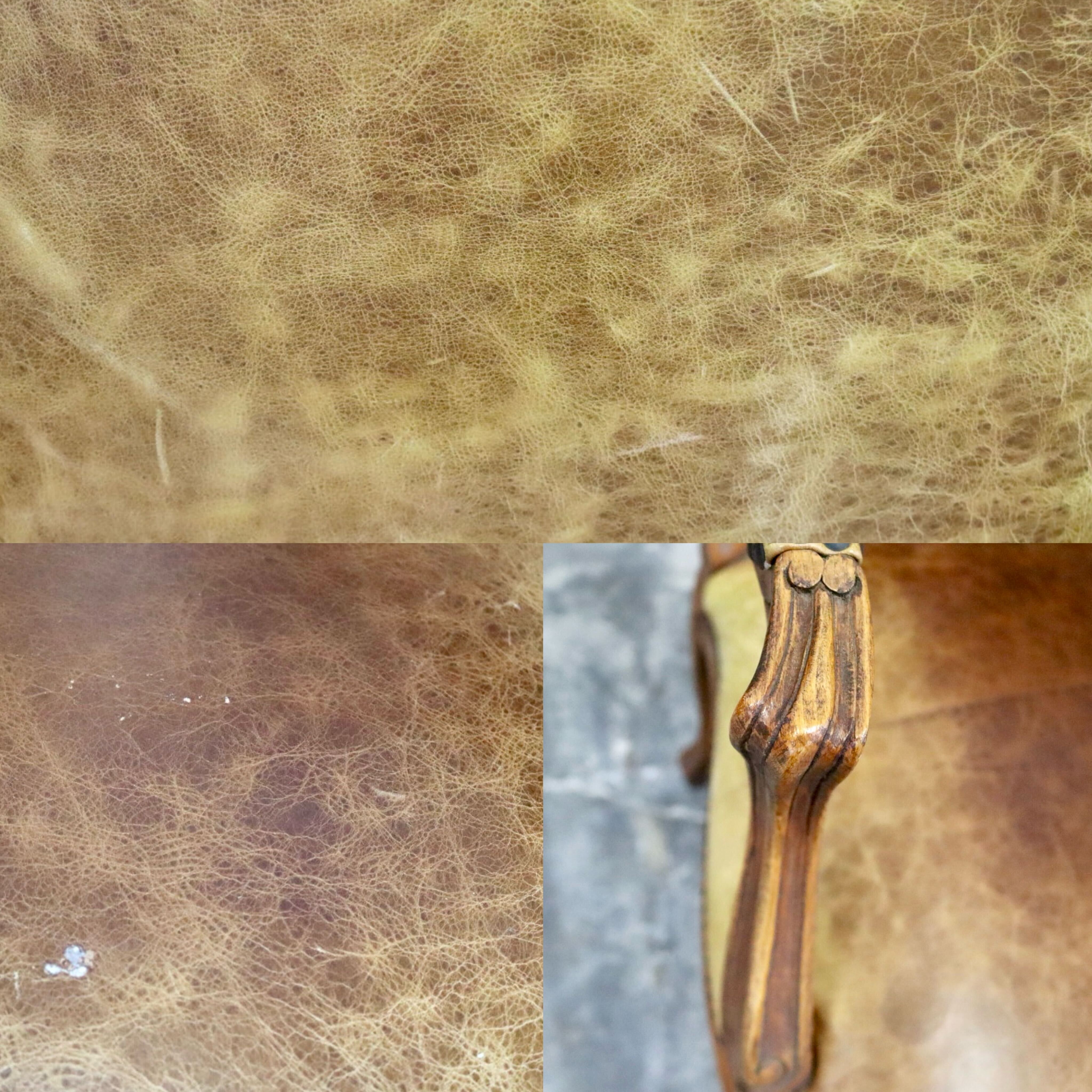 GMIH360○ダイニングチェア アームチェア 1人掛けソファ 椅子 本革 無垢材 猫脚 フレンチスタイル ヴィンテージ クラシック