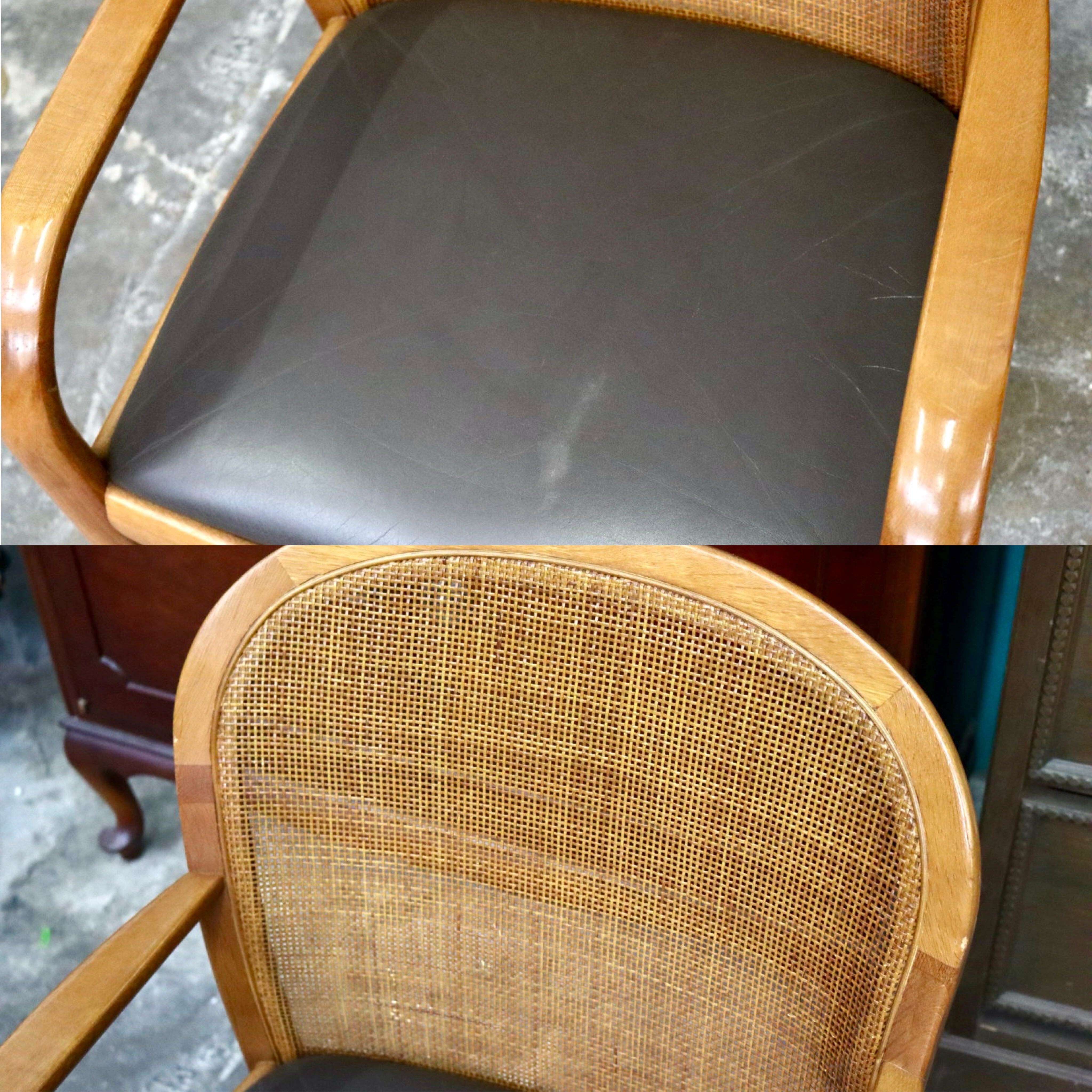 GMJH301K○karimoku / カリモク ダイニングチェア 食卓椅子 アームチェア 椅子 本革 和モダン レトロ 国産家具