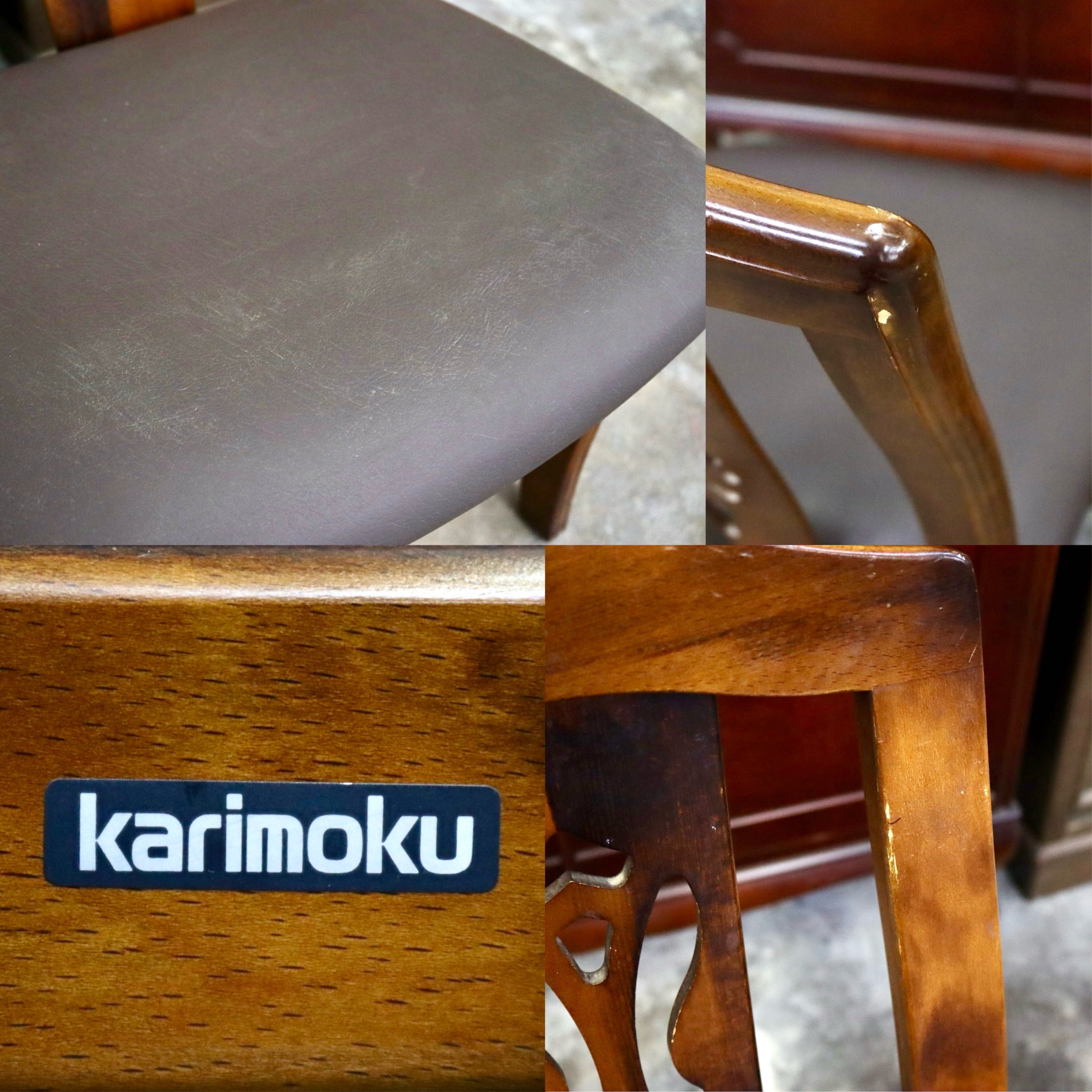 GMJK357A○karimoku / カリモク コロニアル ダイニングチェア アームレスチェア 椅子 2脚セット レトロ ヴィンテージ 国産家具
