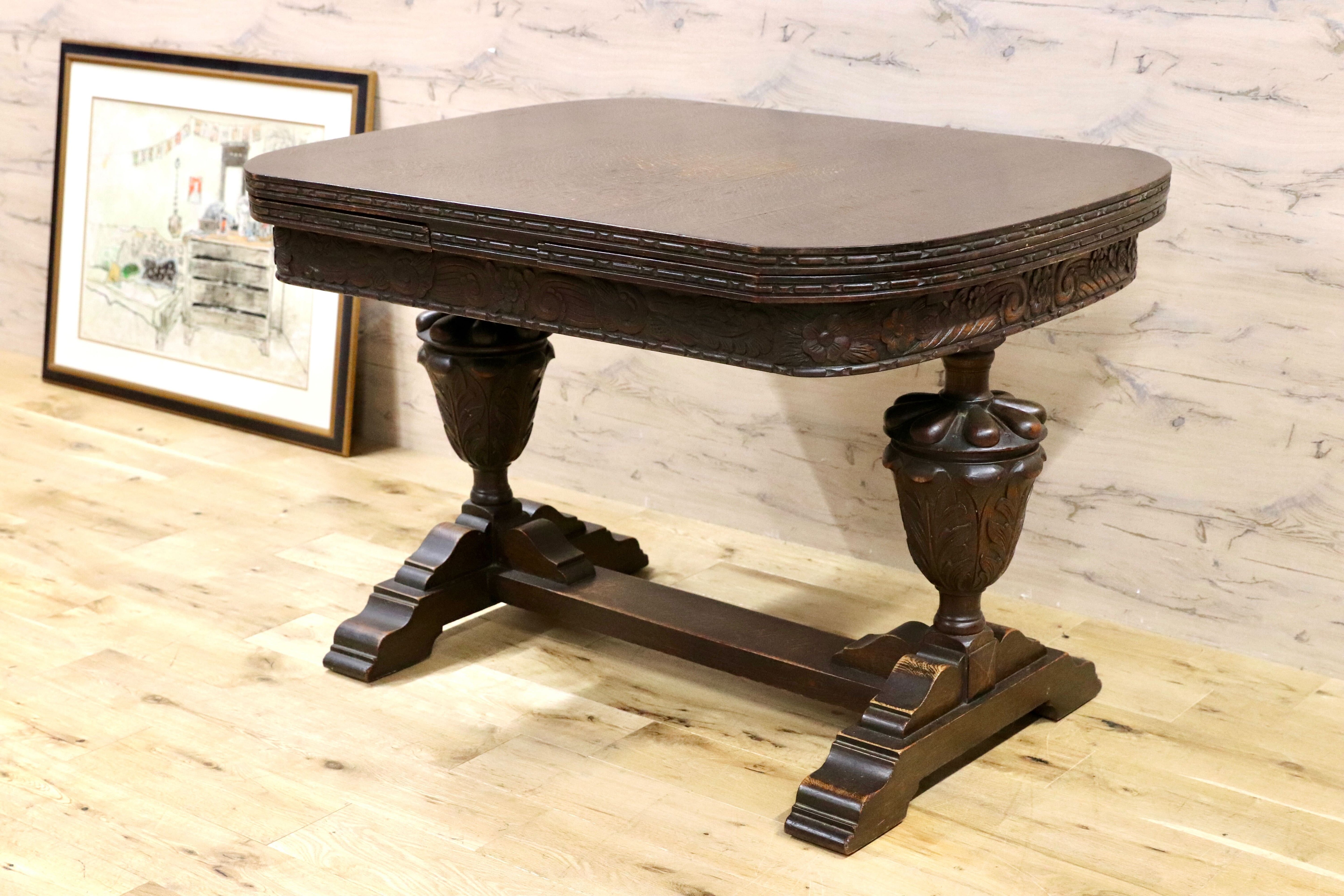 イギリス 軽 アンティーク 家具 ドローリーフテーブル ダイニング 英国  