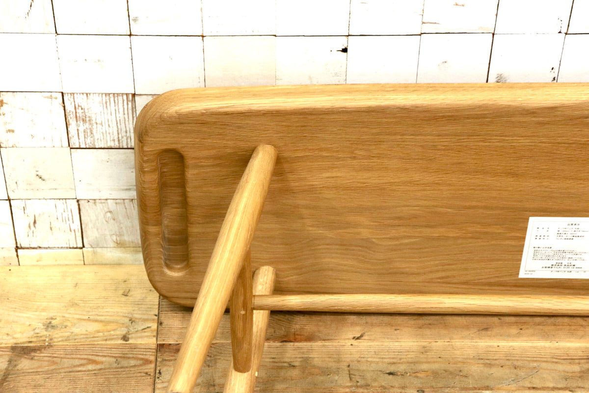 GMJS302B◯無印良品／ MUJI オーク材ベンチ 丸脚 天然木 無垢集成材 ベンチ 長椅子 スツール 北欧 ナチュラル 木製家具 希少 展示品
