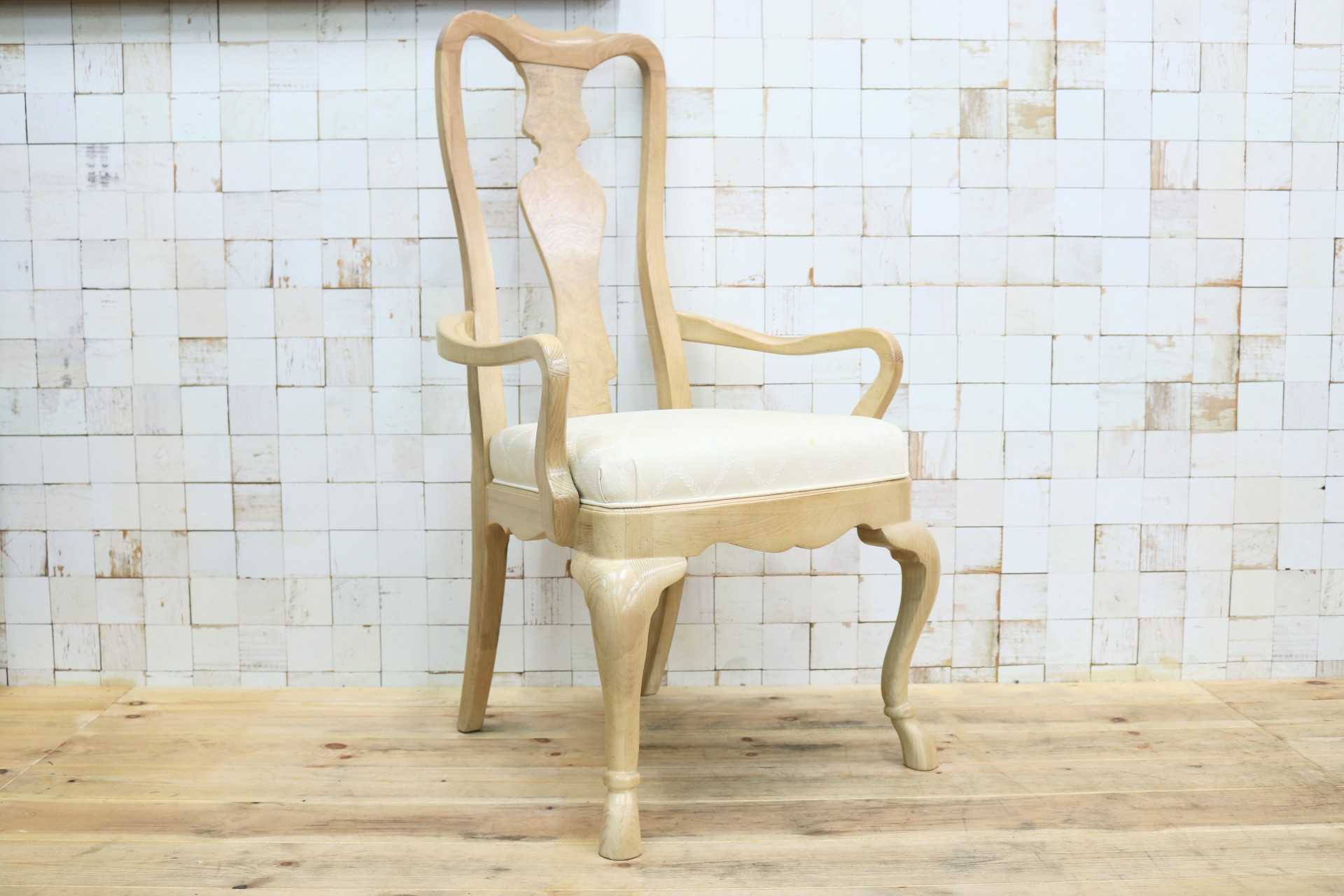 GMIK486C◯DREXEL HERITAGE / ドレクセルヘリテイジ ダイニングチェア 食卓椅子 アームチェア ハイバックチェア ファブリック 希少