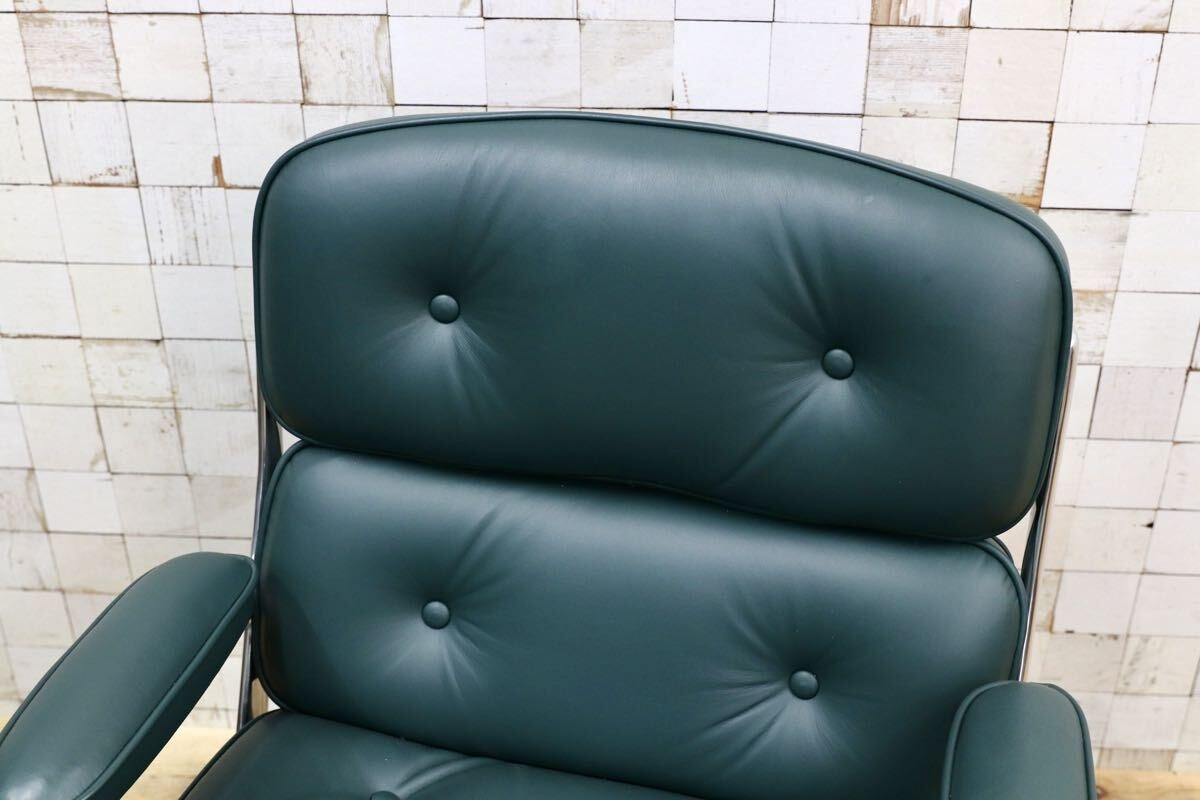 GMJO87A○Herman Miller / ハーマンミラー イームズ エグゼクティブチェア タイムライフチェア 本革 グリーン チャールズ＆レイ 定価95万