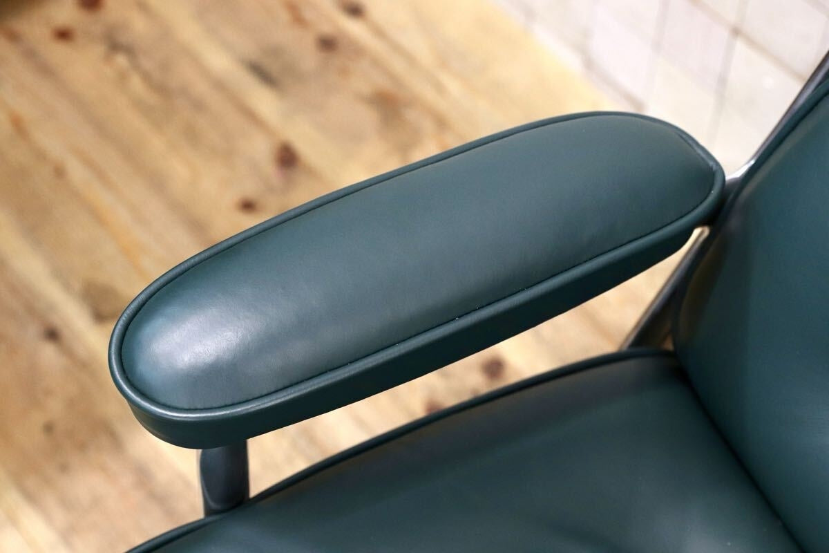 GMJO87A○Herman Miller / ハーマンミラー イームズ エグゼクティブチェア タイムライフチェア 本革 グリーン チャールズ＆レイ 定価95万