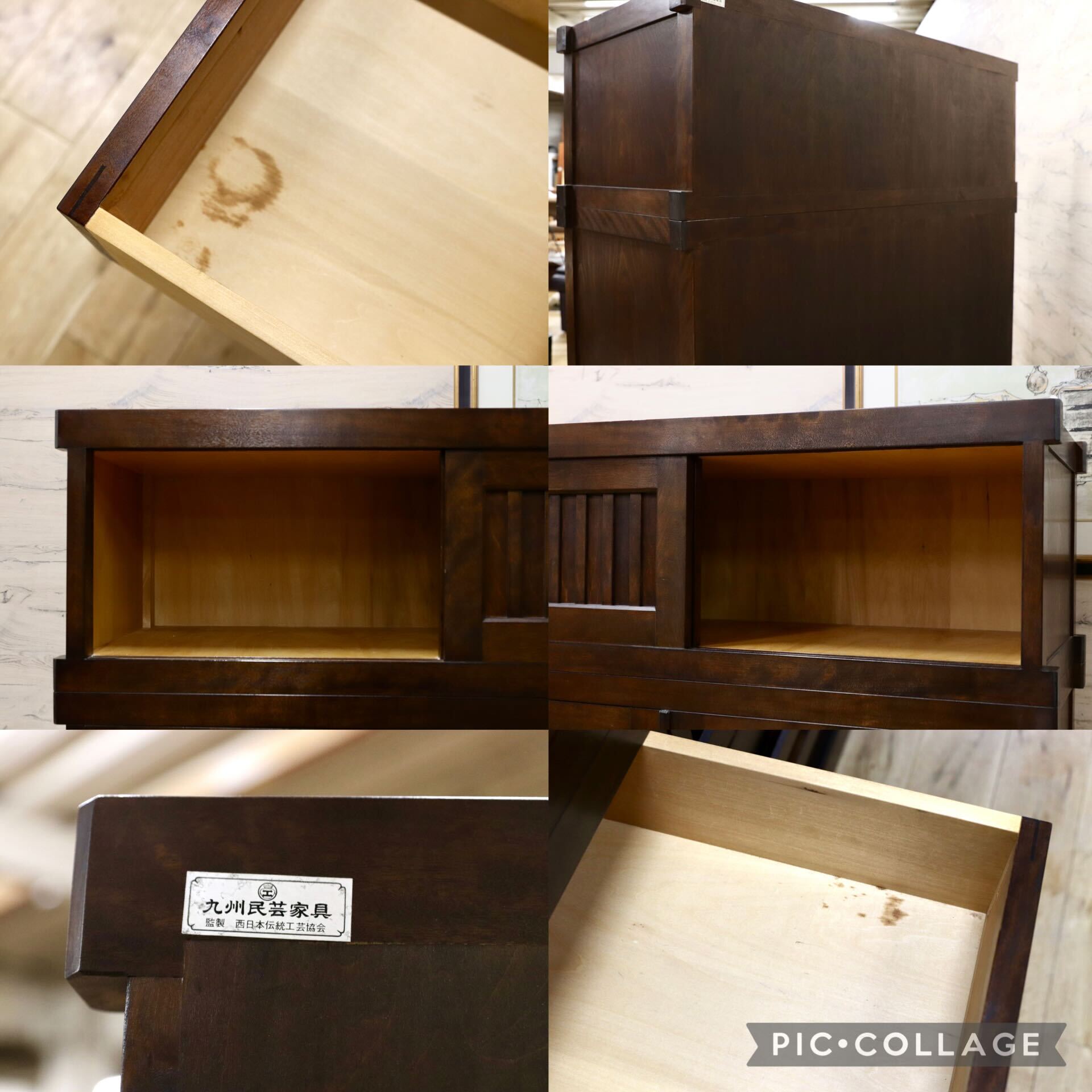 GMIK926B○九州民芸家具 着物箪笥 和箪笥 民藝 アンティーク ヴィンテージ 和室 レトロ 稀少 検）松本民芸