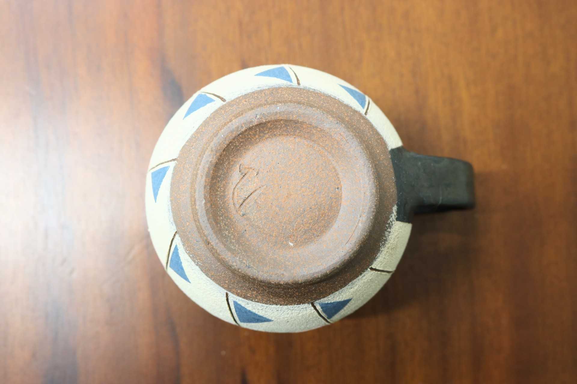GMJO126◯市野悟窯 市野哲次 丹波焼 彩色線象嵌 マグカップ 陶器 現代陶芸 作家物