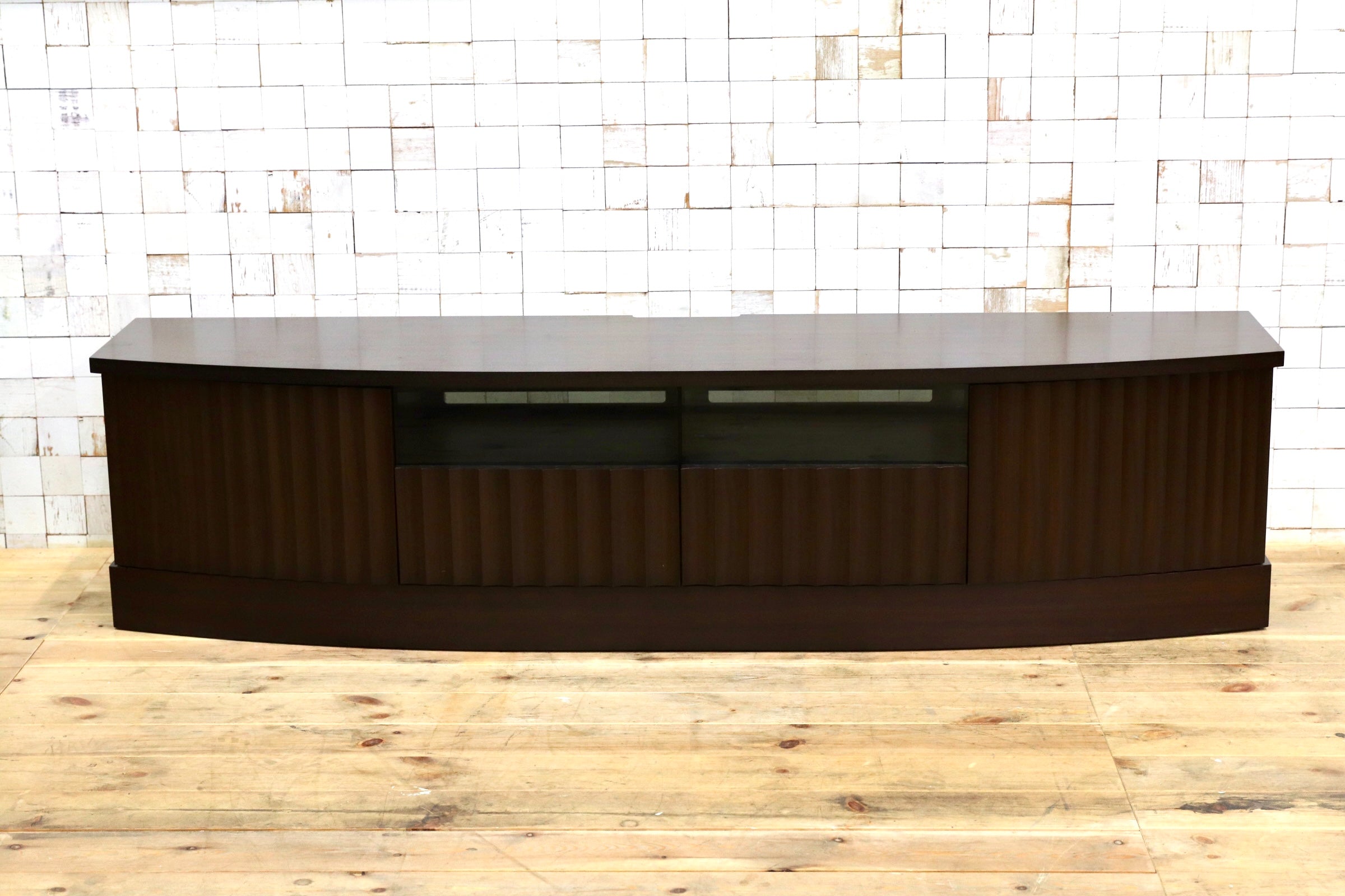 GMJK194○松岡家具製造 / 府中家具 アルク テレビボード AVボード サペリ材 ウェーブ扉 IDC OTSUKA 大塚家具取扱 国産家具 定価約55万
