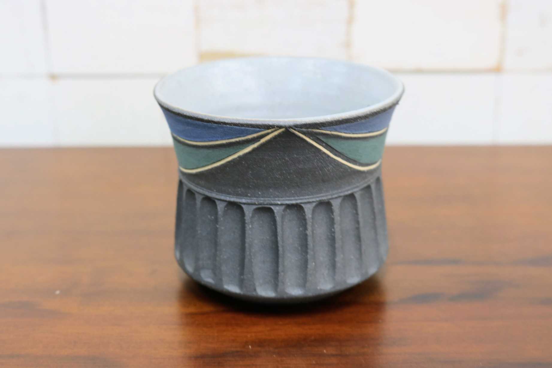 GMJO125◯市野悟窯 市野哲次 丹波焼 彩色線象嵌 マグカップ 陶器 現代陶芸 作家物