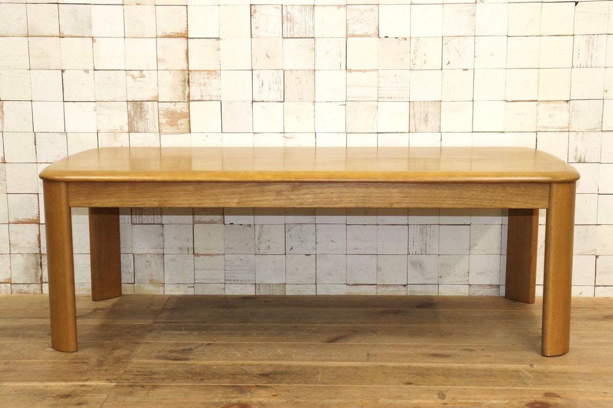 GMJK140◯karimoku / カリモク ローテーブル センターテーブル 食卓テーブル 丸脚 角丸天板 ナチュラル 木目 シンプル レトロ ヴィンテージ