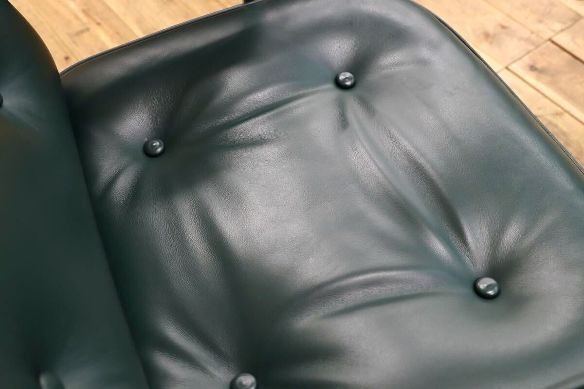 GMJO87C○Herman Miller / ハーマンミラー イームズ エグゼクティブチェア タイムライフチェア 本革 グリーン チャールズ＆レイ 定価約95万