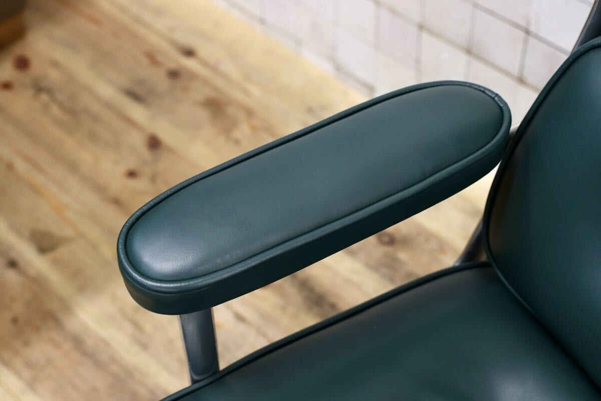 GMJO87C○Herman Miller / ハーマンミラー イームズ エグゼクティブチェア タイムライフチェア 本革 グリーン チャールズ＆レイ 定価約95万