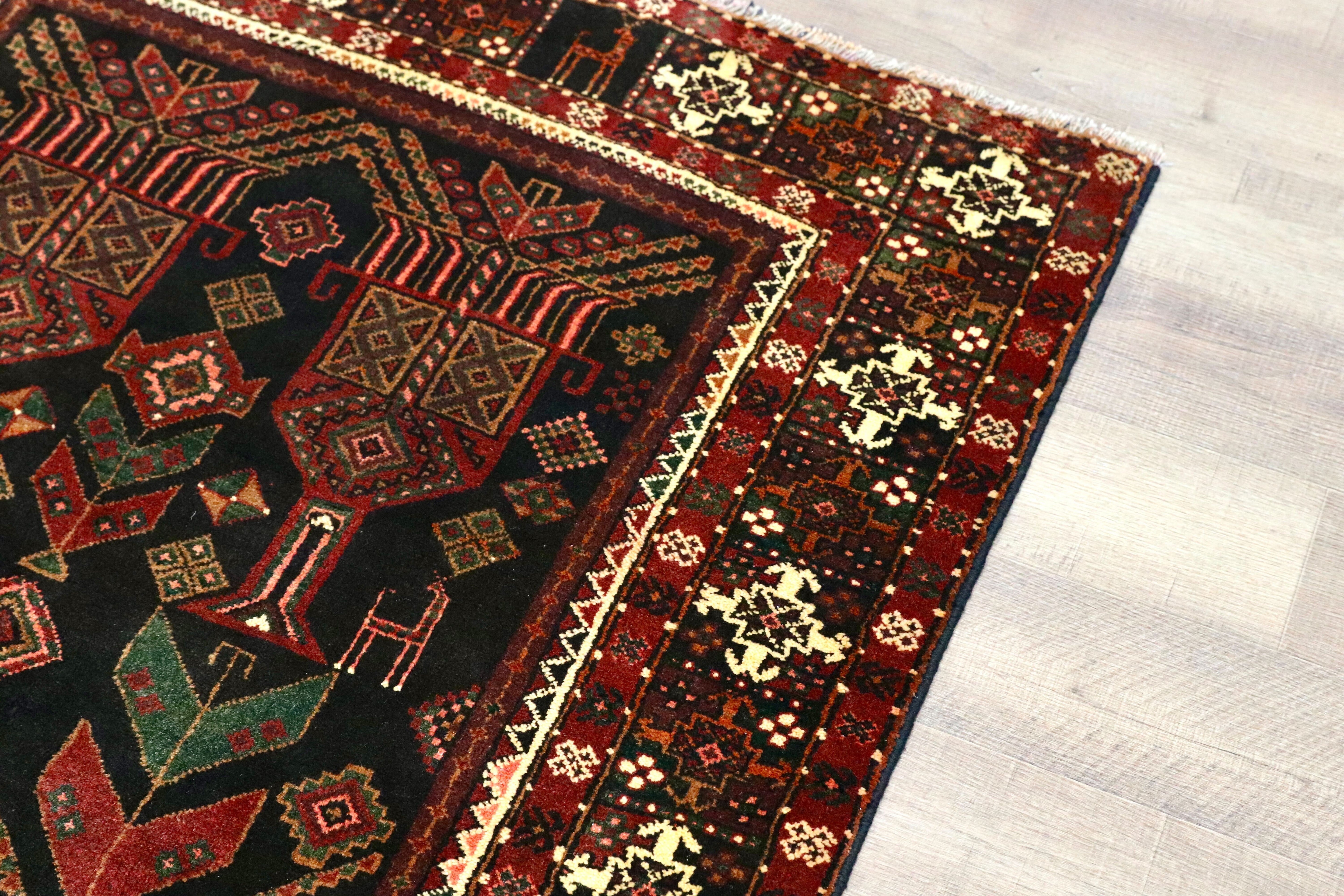 GMGO33○PERSIAN CARPET / ペルシャカーペット ペルシャ絨毯 手織り メダリオン トライバルラグ 70年代 ヴィンテージ デッドストック