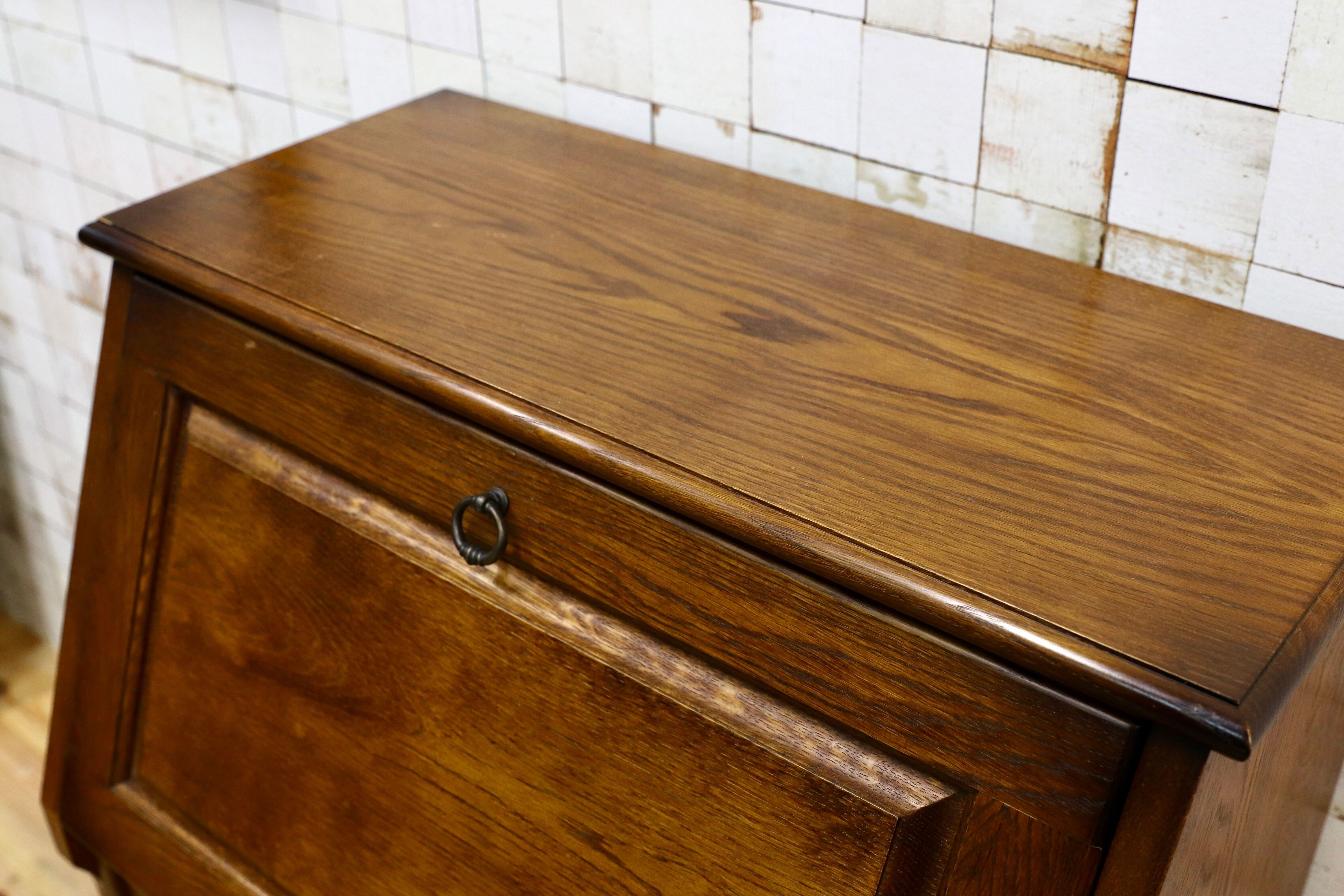 GMIH398○えぞ民芸家具 / EZO 蝦夷民芸家具 ライティングビューロー デスク 学習机 デスク 楢材 カントリー　クラシック 約20万