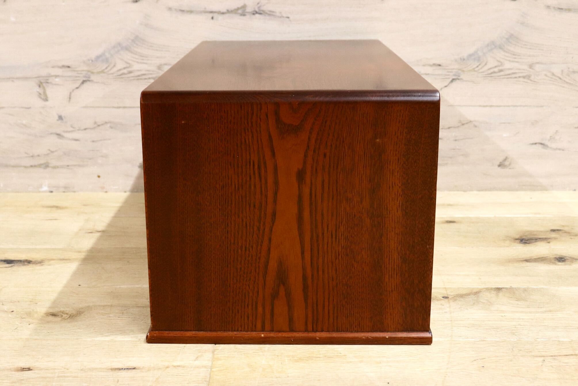 GMIH311D○小箪笥 小引き出し 小物入れ 書類整理箱 ミニチェスト 収納 欅材 3段 古道具 民芸家具 和製アンティーク レトロ