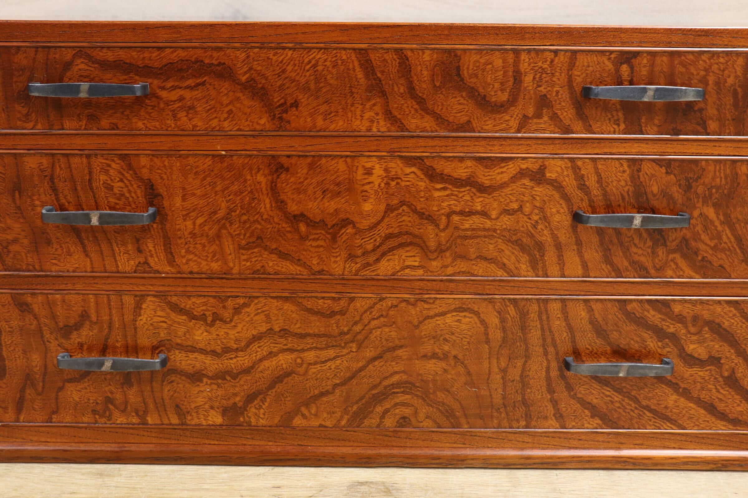 GMIH311D○小箪笥 小引き出し 小物入れ 書類整理箱 ミニチェスト 収納 欅材 3段 古道具 民芸家具 和製アンティーク レトロ