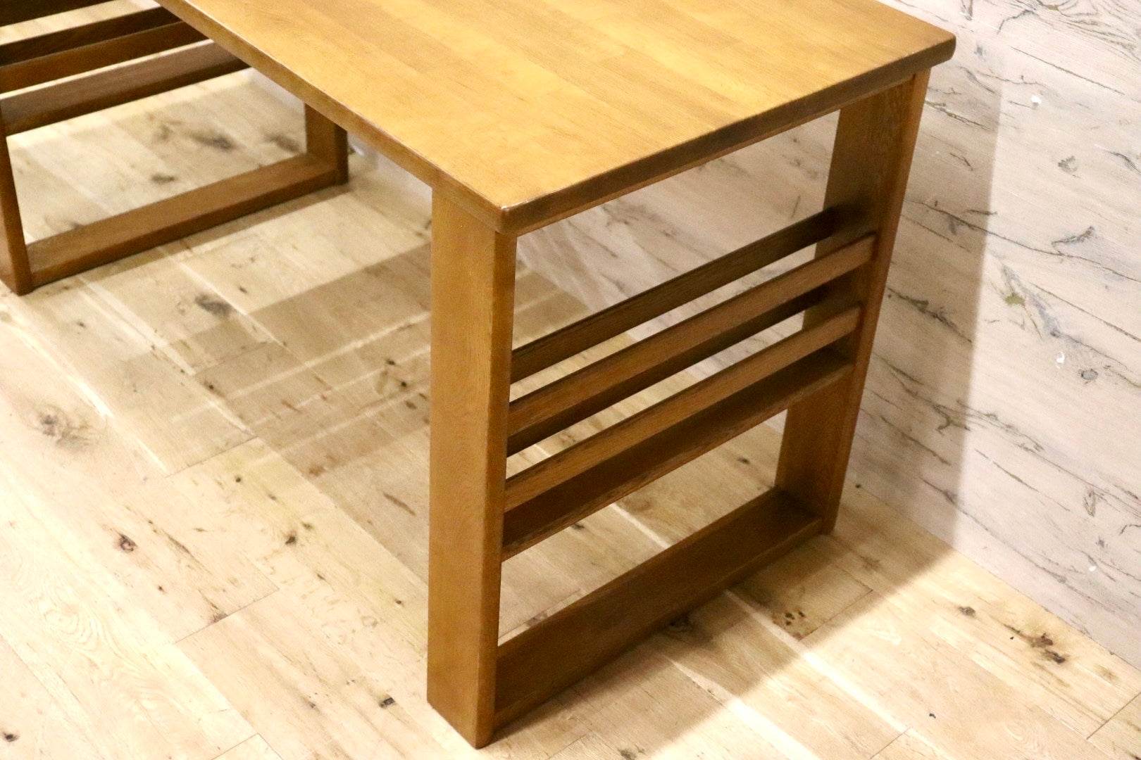 GMJS213A○浜本工芸 / HAMAMOTO No.2000 デスクユニット パソコンデスク 勉強机 作業台 書斎机 楢材 無垢 国産家具 定価約12.8万 展示品