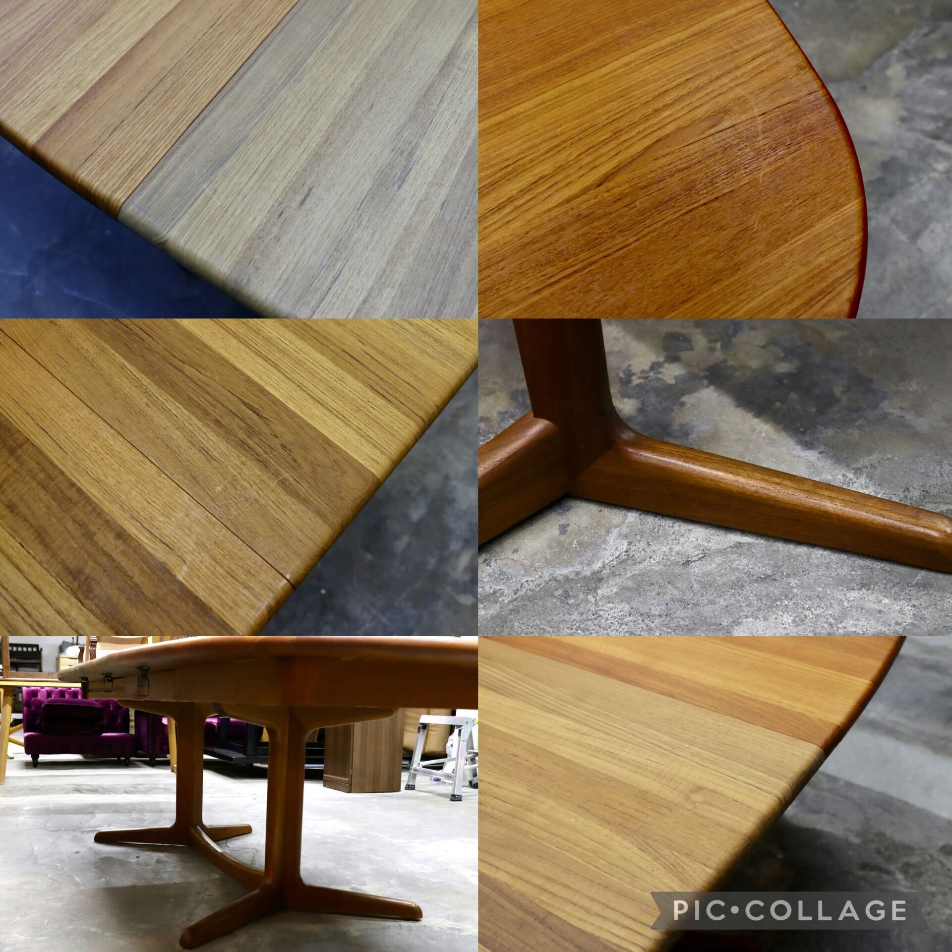 GMJK101○Danish Vintage エクステンション ダイニングテーブル チーク材 北欧デザイン デンマーク製 検) Gudme Mobelfabrik Glostrup