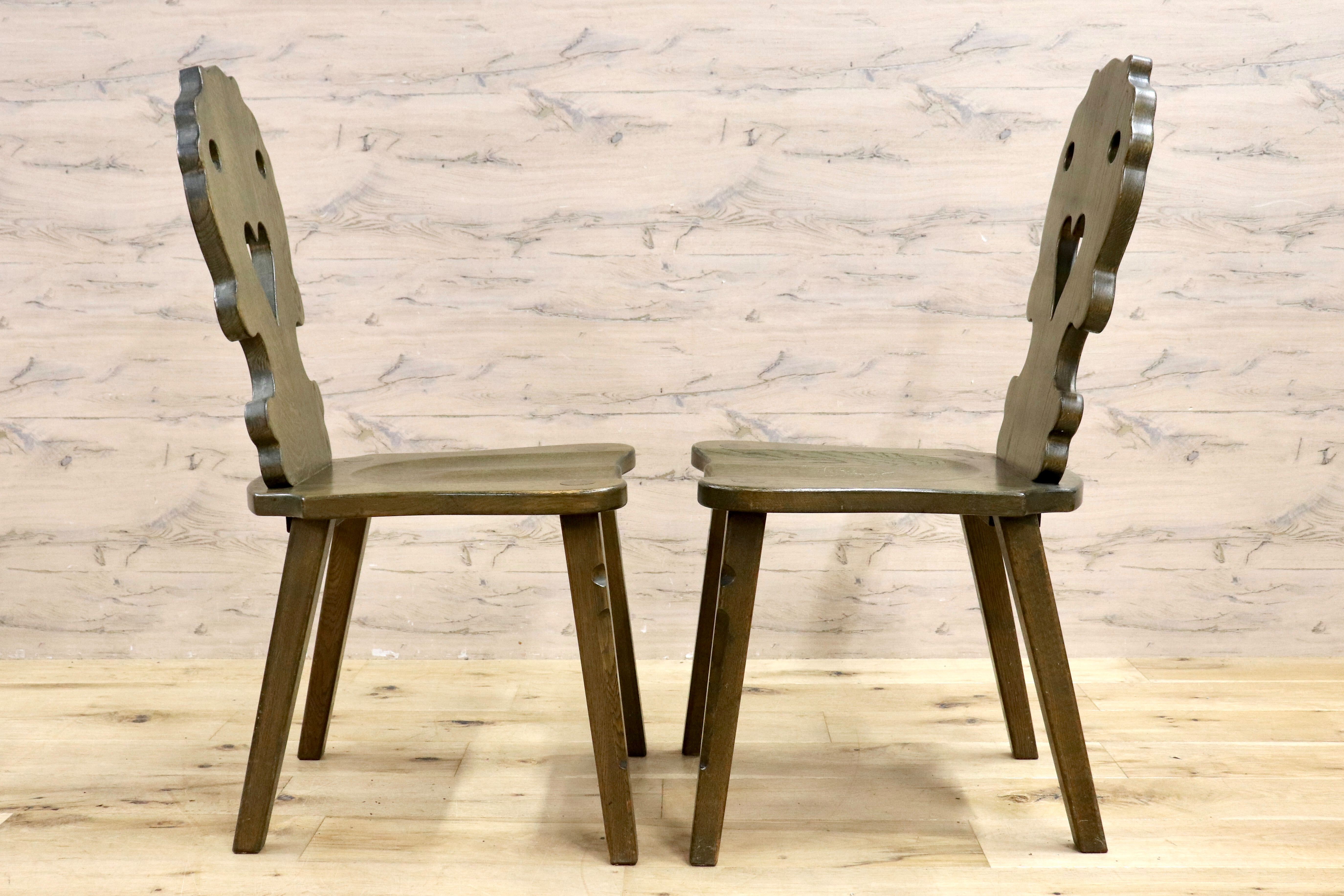 GMIK619B○ハート ダイニングチェア 2脚セット アームレスチェア 椅子 カントリー ヴィンテージ デザイン 木製家具