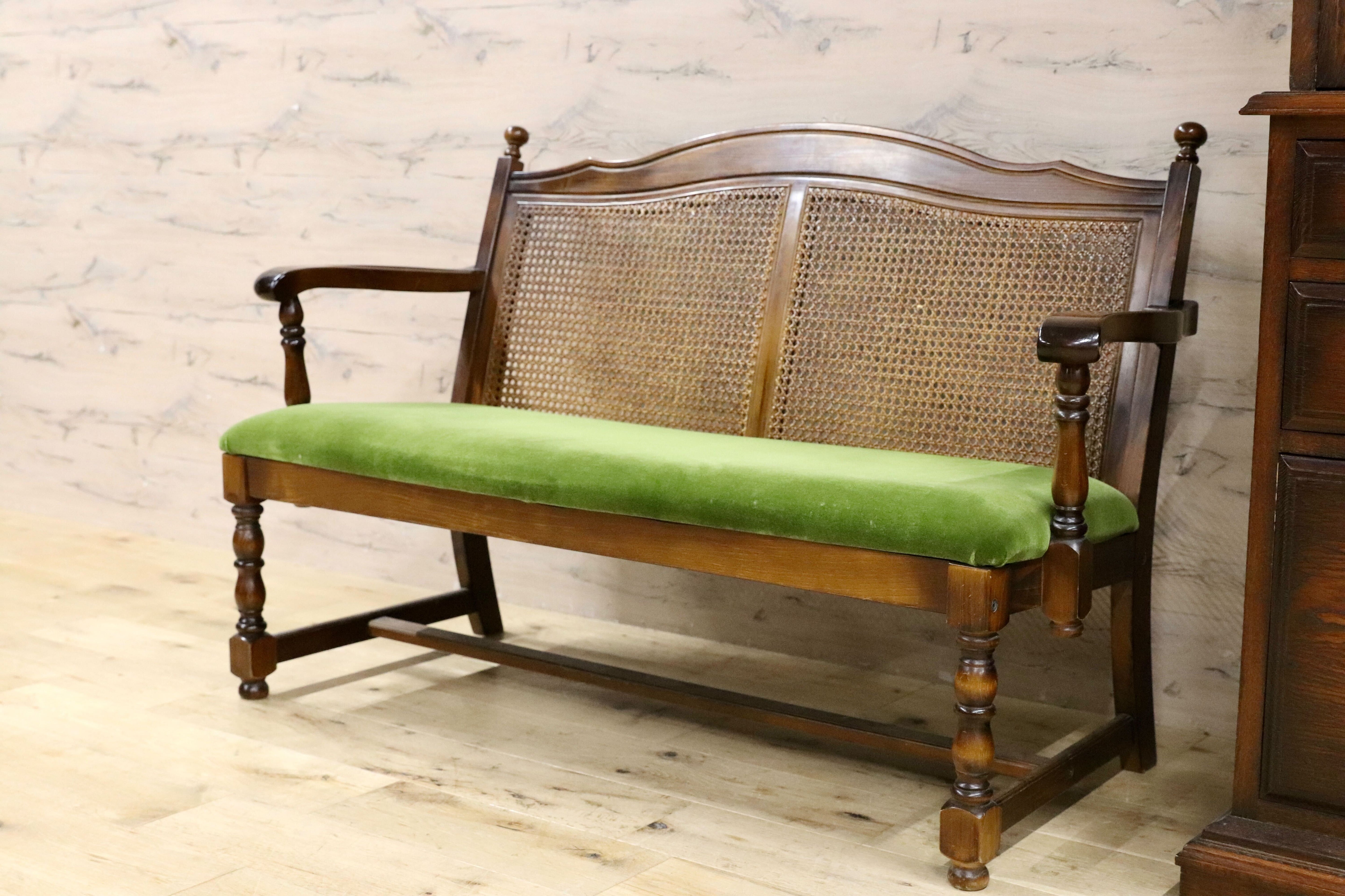 GMIH408○karimoku / カリモク オールドカリモク コロニアル ベンチソファ 2人掛けソファ ダイニングチェア 長椅子 レトロ アンティーク