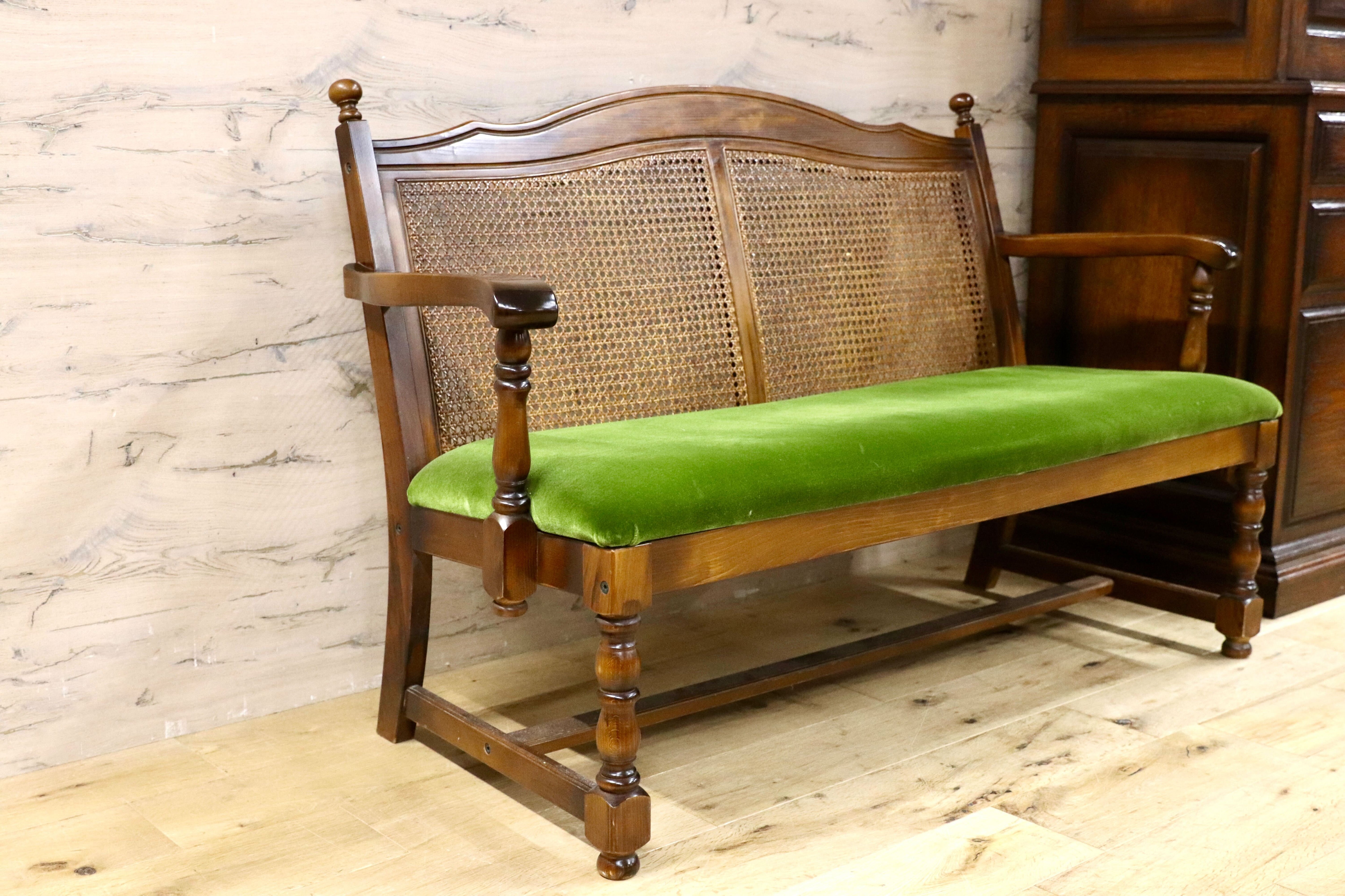 GMIH408○karimoku / カリモク オールドカリモク コロニアル ベンチソファ 2人掛けソファ ダイニングチェア 長椅子 レトロ アンティーク