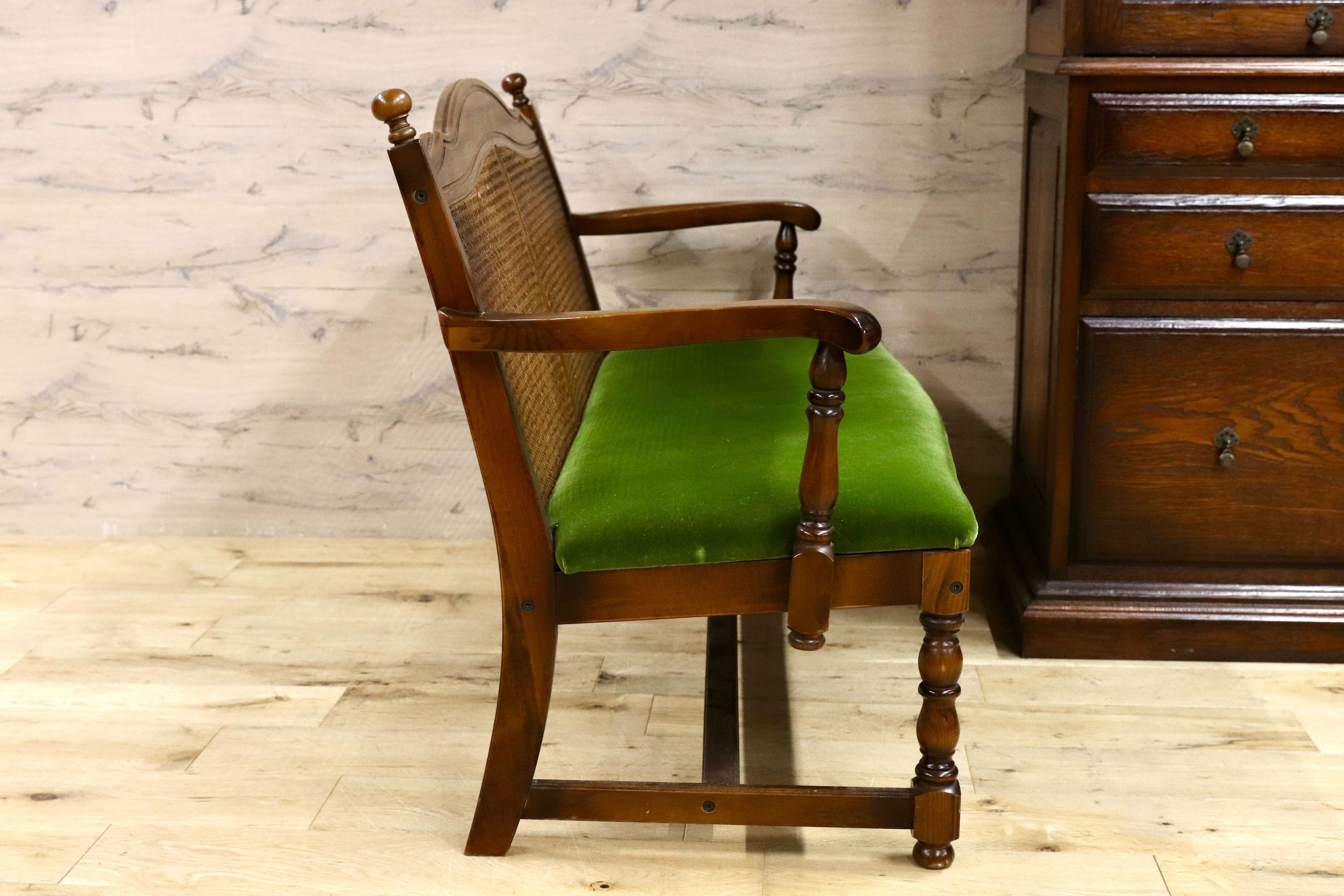 GMIH408○karimoku / カリモク オールドカリモク コロニアル ベンチソファ 2人掛けソファ ダイニングチェア 長椅子 レトロ アンティーク