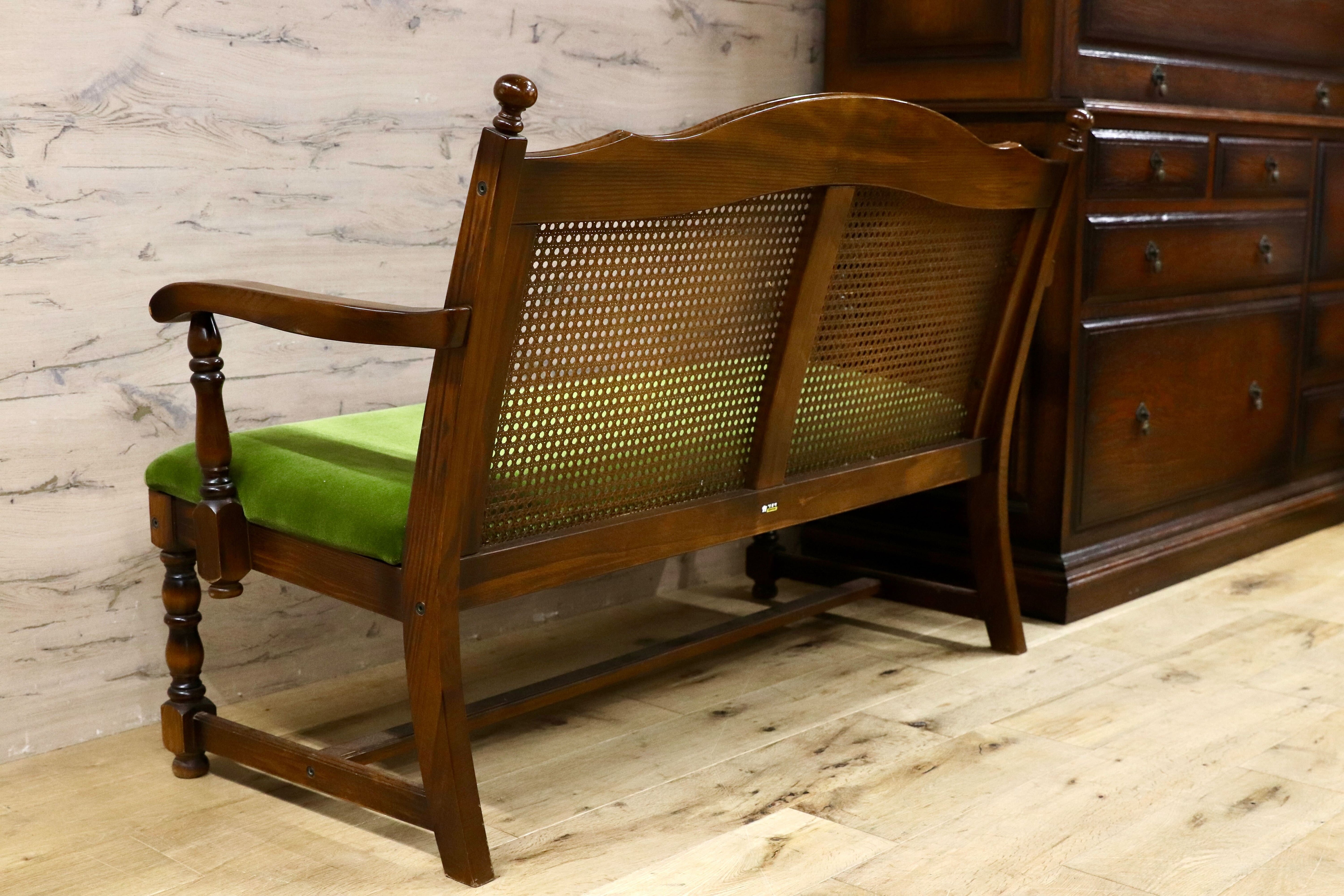 GMIH408○karimoku / カリモク オールドカリモク コロニアル ベンチソファ 2人掛けソファ ダイニングチェア 長椅子 レトロ アンティーク