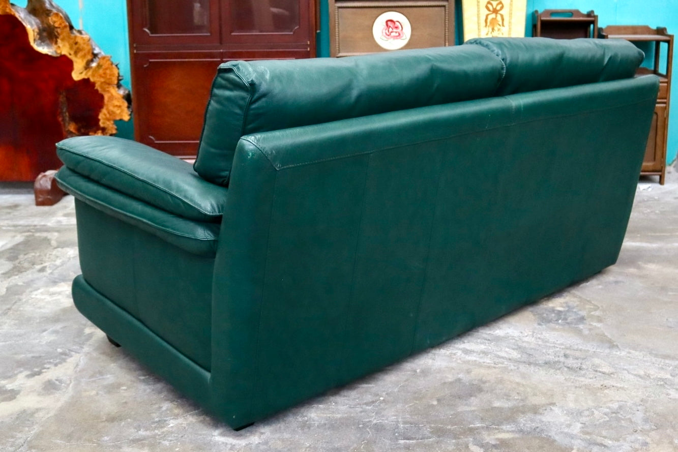 GMJK262○イタリア製 ラブソファ 2人掛けソファ 2シーター 本革 グリーン モダン クラシック