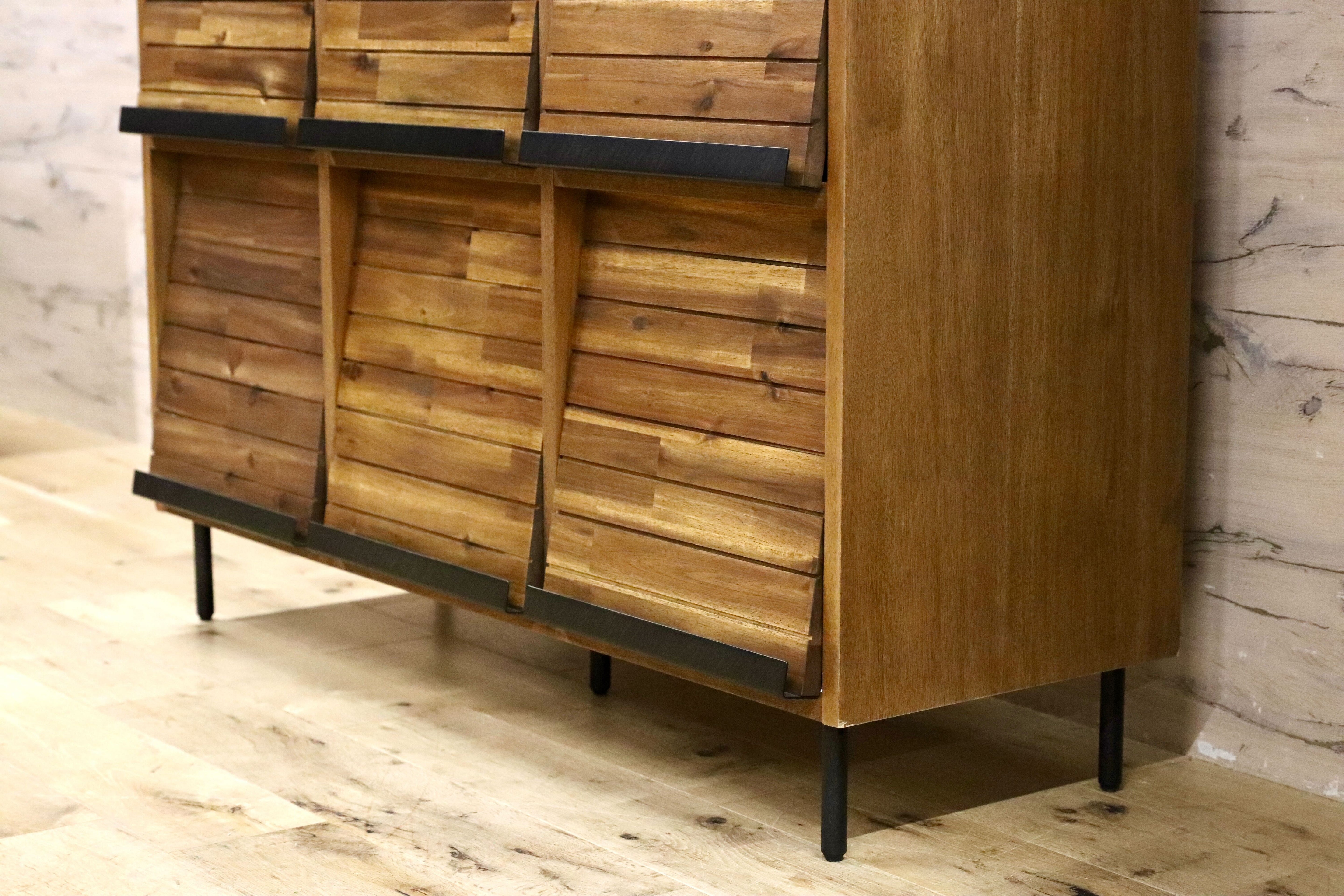 GMIK851○unico / ウニコ SWELLA スウェラ レコードラック サイドボード リビングボード アカシア材 モデルルーム展示品