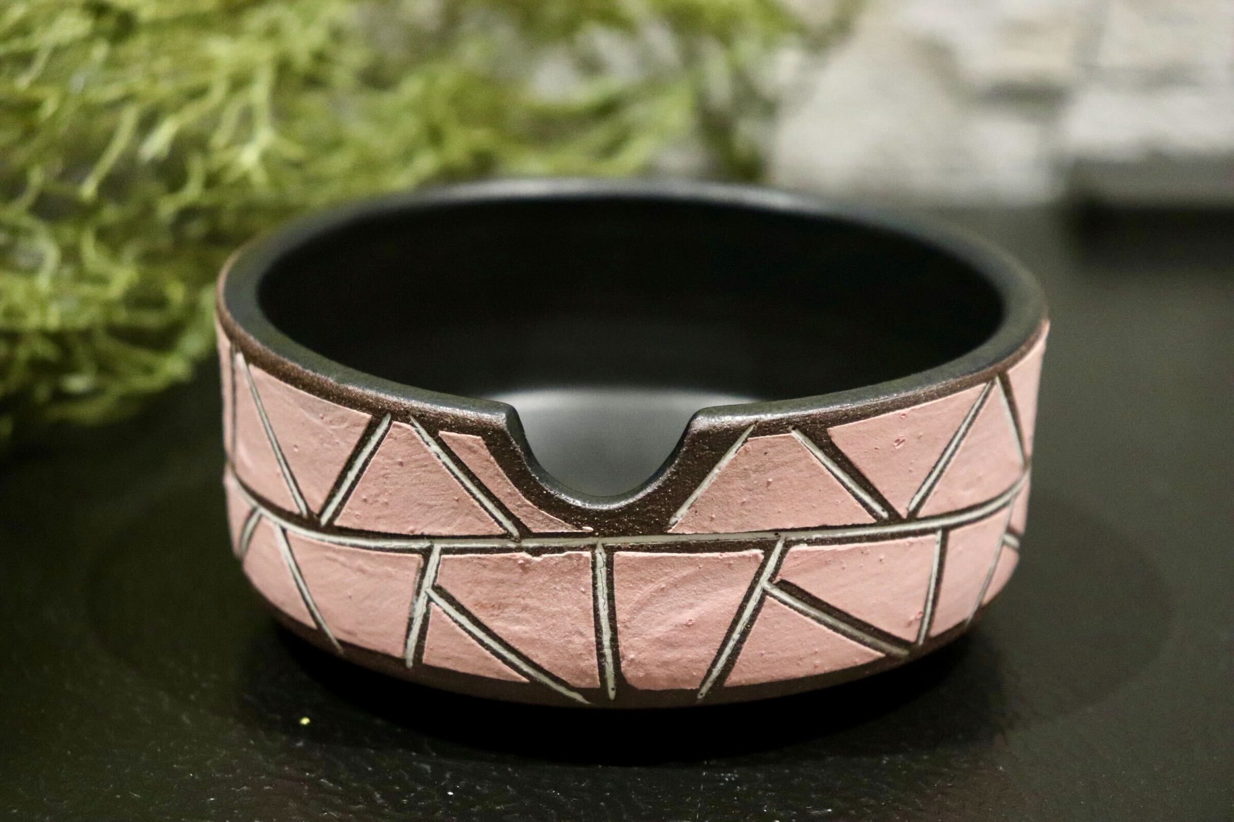 GMIO82◯市野悟窯 丹波焼 ピンク灰皿 陶器 灰皿 市野哲次 伝統工芸 丹波篠山 未使用