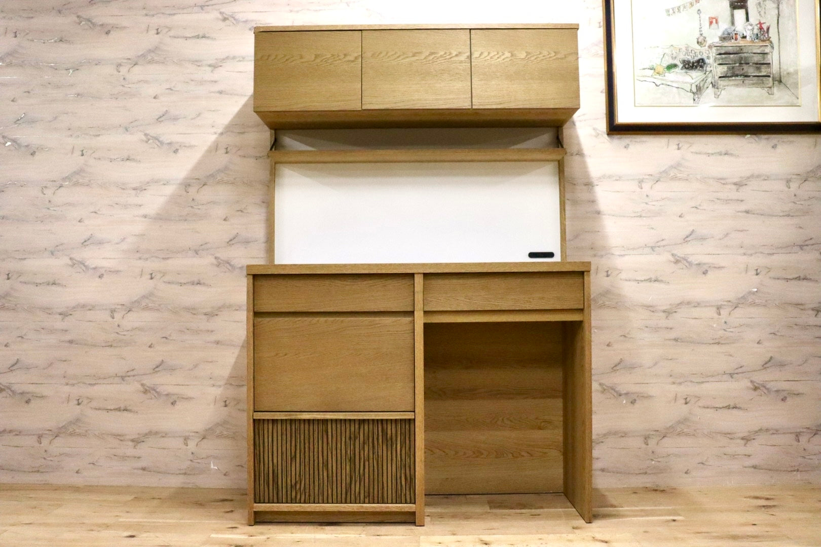 GMJK331◯unico / ウニコ DIFE ディフェ キッチンボード ダストタイプ レンジボード オーク材 北欧スタイル 定価約19万 未使用訳あり