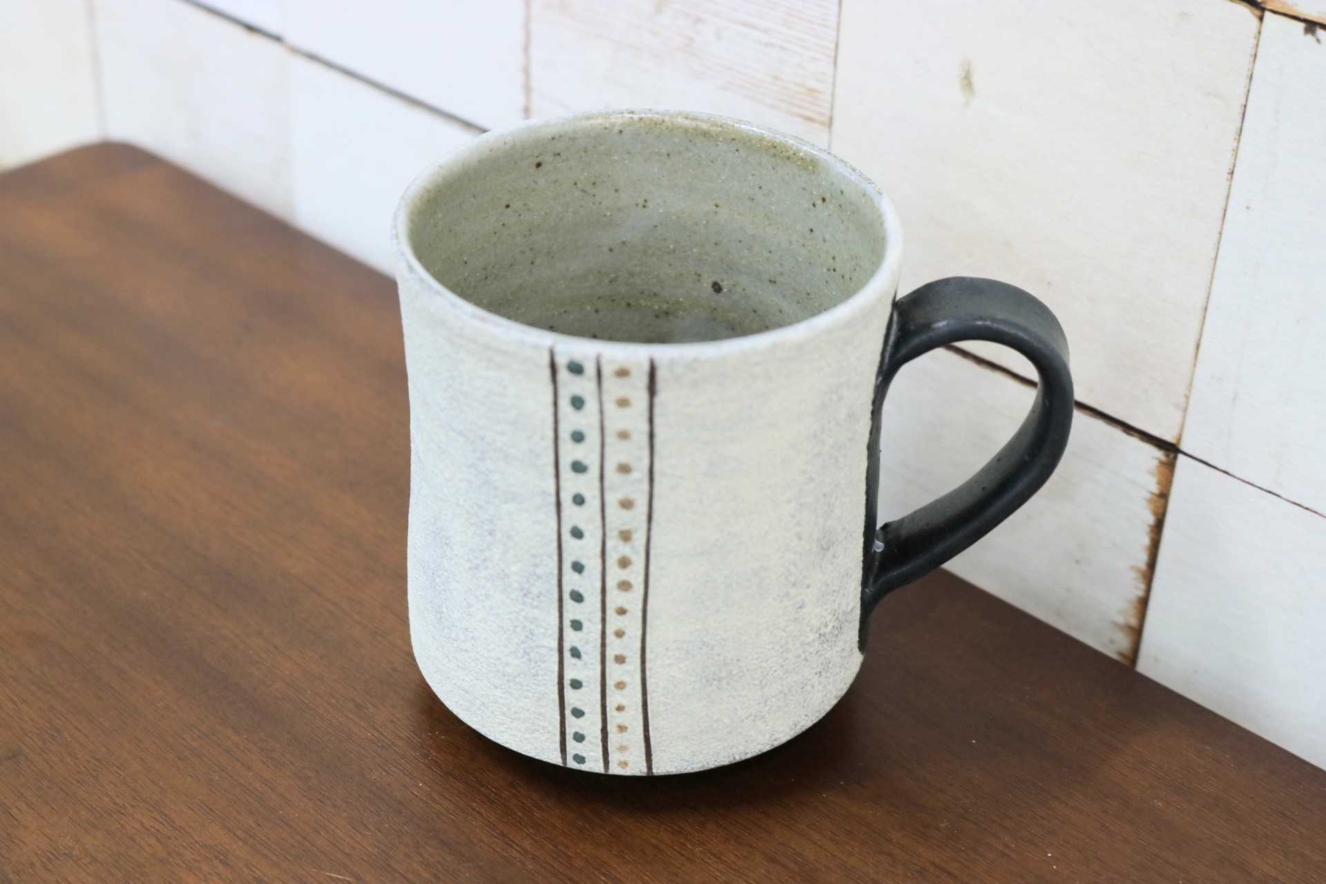 GMJO119P〇市野悟窯 市野哲次 丹波焼 彩色線象嵌 マグカップ 陶器 現代陶芸 作家物