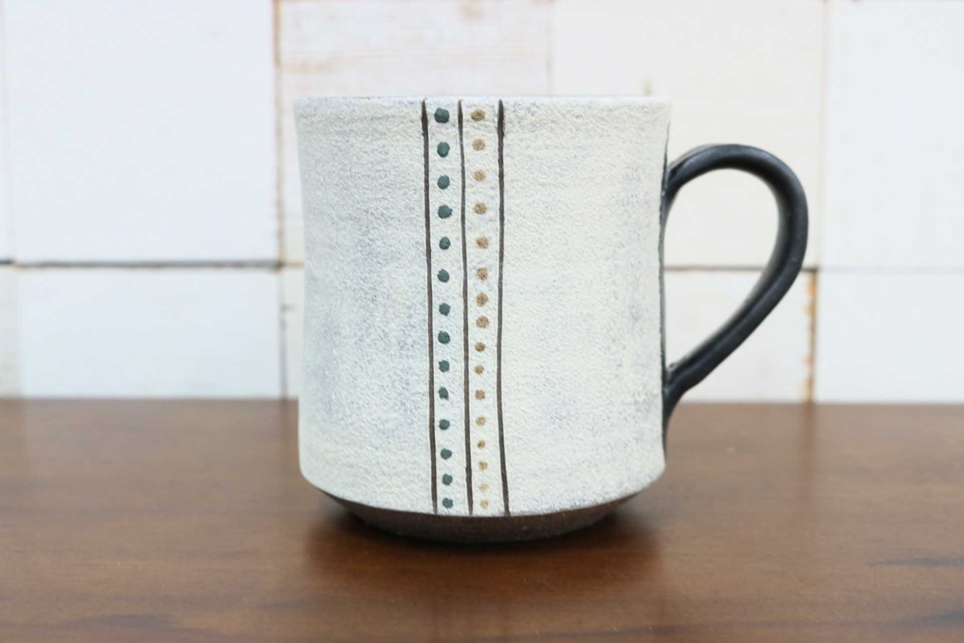GMJO119P〇市野悟窯 市野哲次 丹波焼 彩色線象嵌 マグカップ 陶器 現代陶芸 作家物