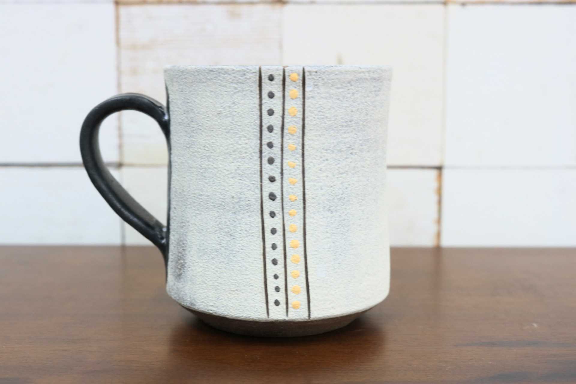 GMJO119P〇市野悟窯 市野哲次 丹波焼 彩色線象嵌 マグカップ 陶器 現代陶芸 作家物