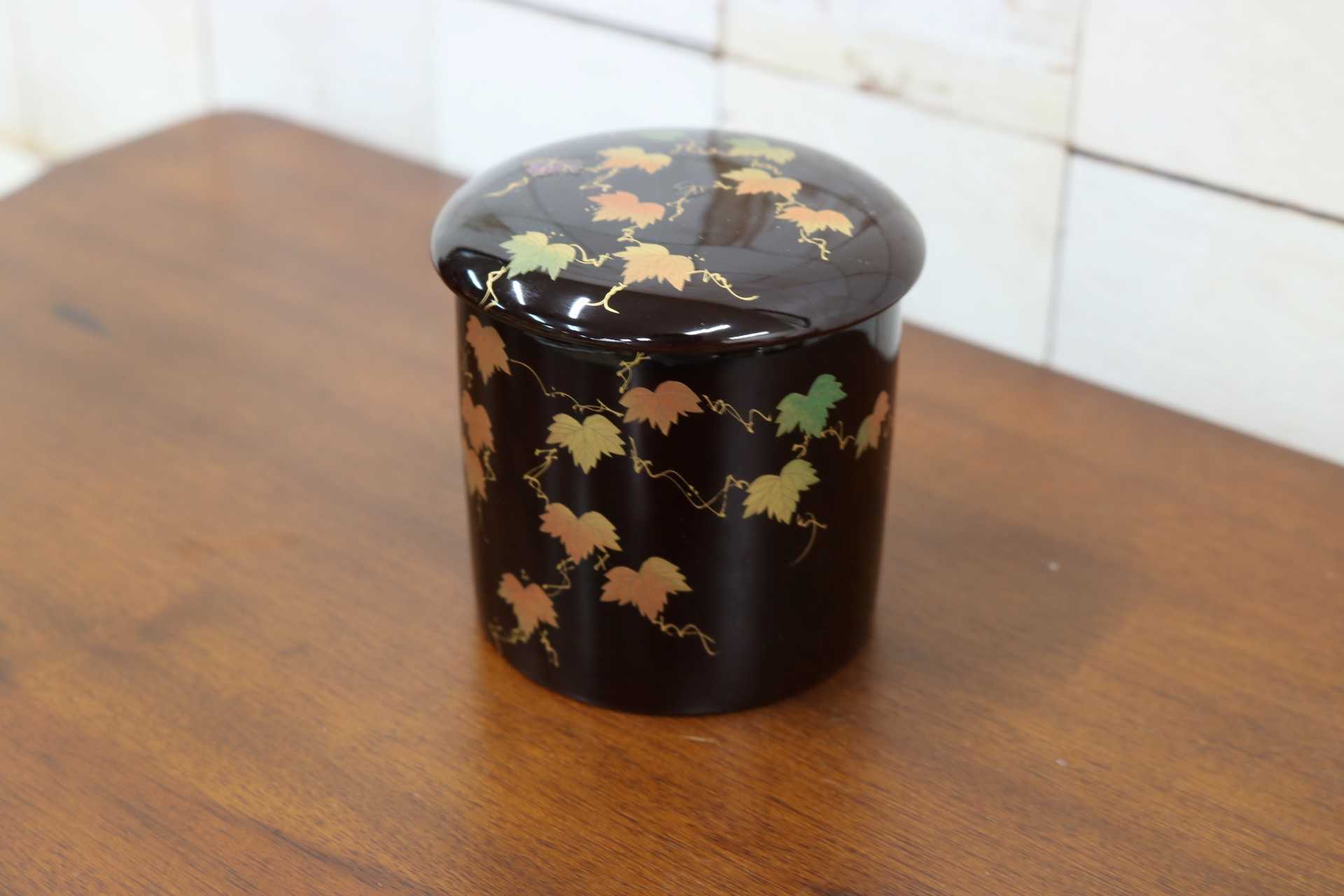 GMJK371AR〇宗香 金輪寺棗 蔦蒔絵 大下宗香 茶道具 茶器 薄茶器 共箱 加賀山中蒔絵 秋 伝統工芸