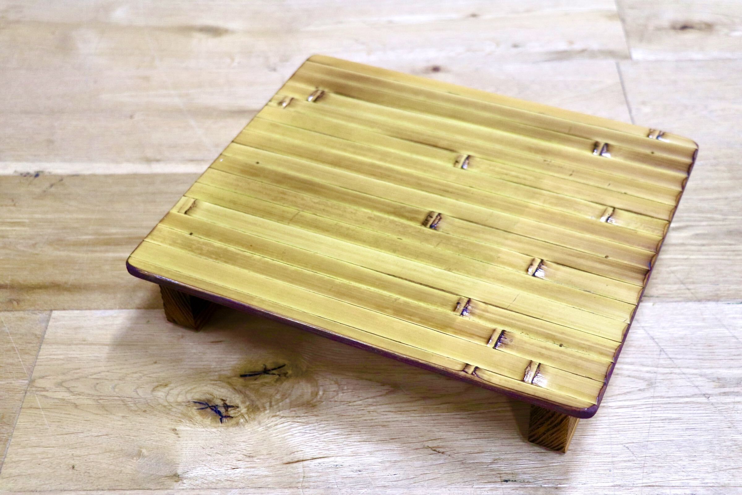 GMIK205B○梅里竹芸 Umezato Bamboo Craft 竹家具 足置き台 踏み台 フットレスト 工芸品 バンブー 宮崎 高級
