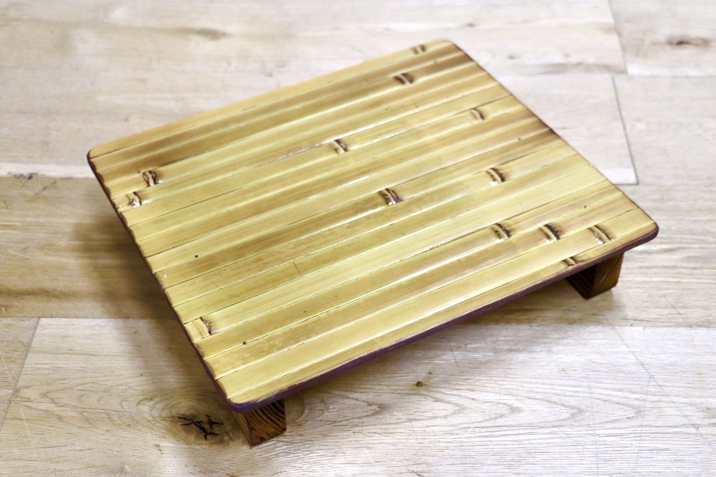 GMIK205B○梅里竹芸 Umezato Bamboo Craft 竹家具 足置き台 踏み台 フットレスト 工芸品 バンブー 宮崎 高級