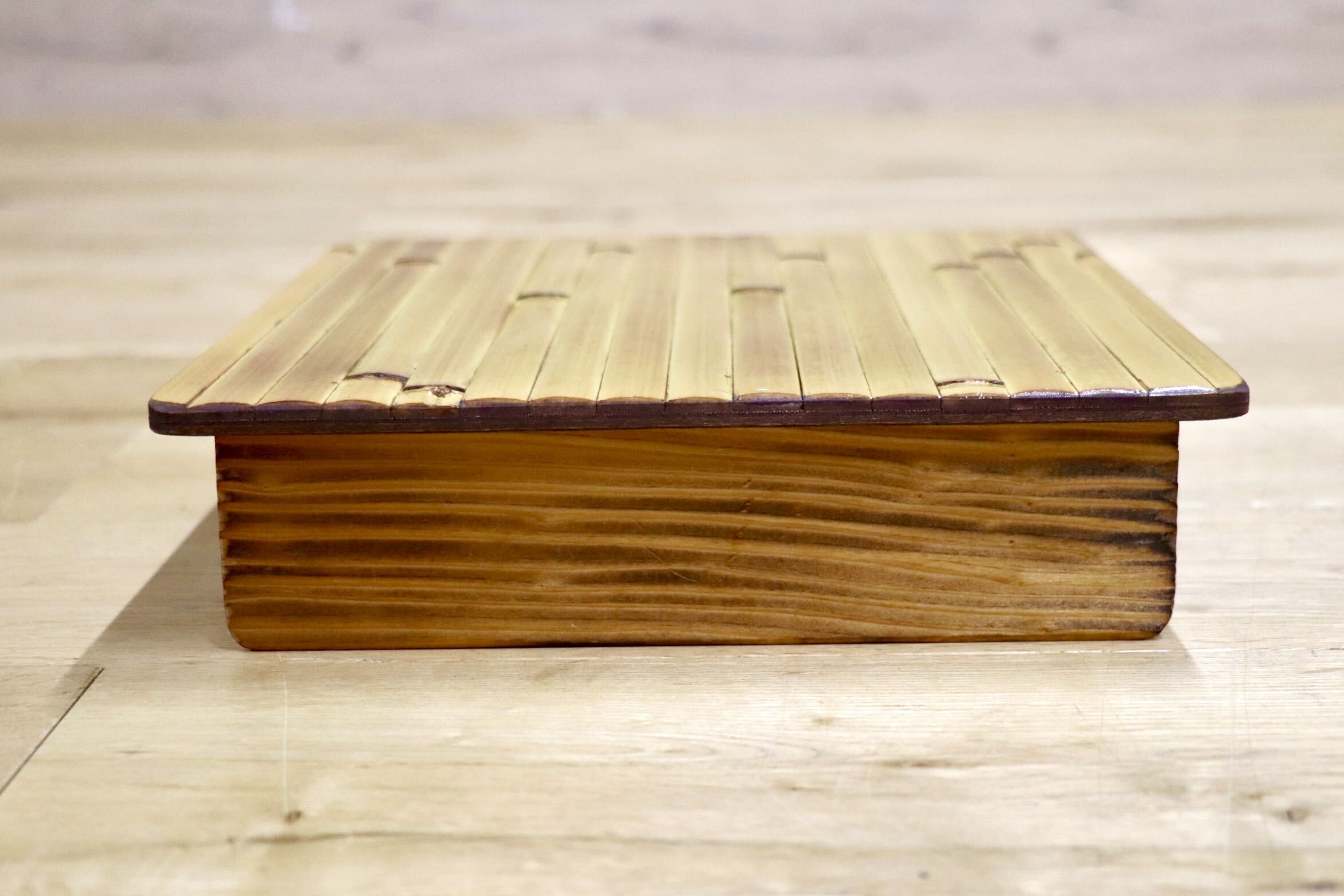 GMIK205B○梅里竹芸 Umezato Bamboo Craft 竹家具 足置き台 踏み台 フットレスト 工芸品 バンブー 宮崎 高級