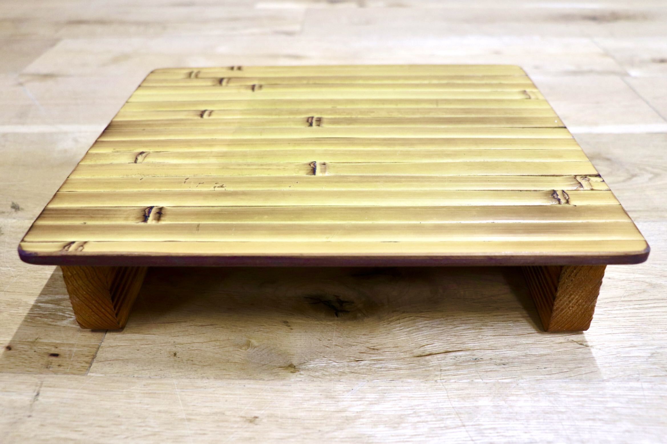GMIK205B○梅里竹芸 Umezato Bamboo Craft 竹家具 足置き台 踏み台 フットレスト 工芸品 バンブー 宮崎 高級