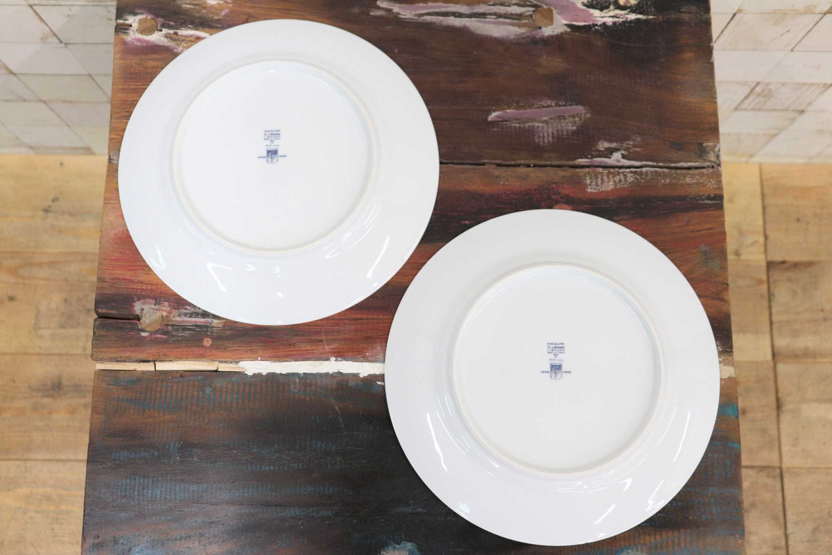 GMJO137F◯G. Labesse / G. ラベッセ リモージュ磁器 ディナープレート 大皿 皿 6枚セット 高級洋食器 フランス アンティーク 希少 美品